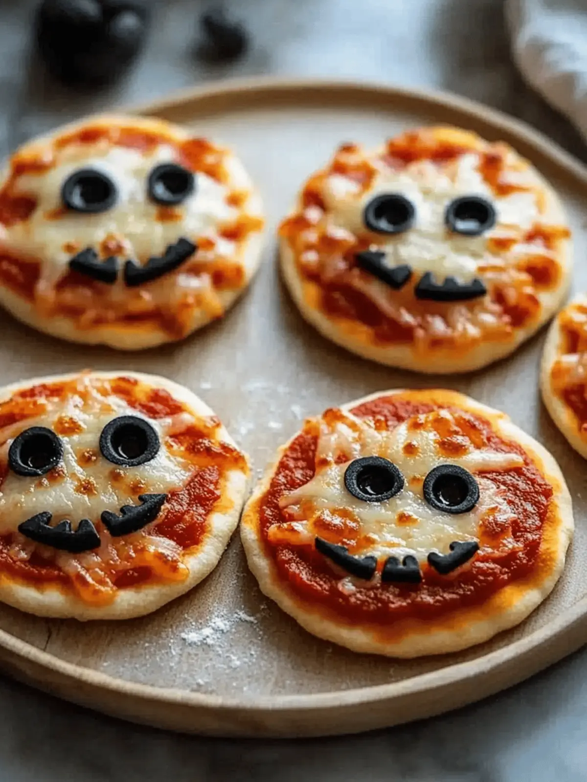 Delicious Mini Halloween Pizzas for a Spooky Snack Night 4 Mini Halloween Pizzas
