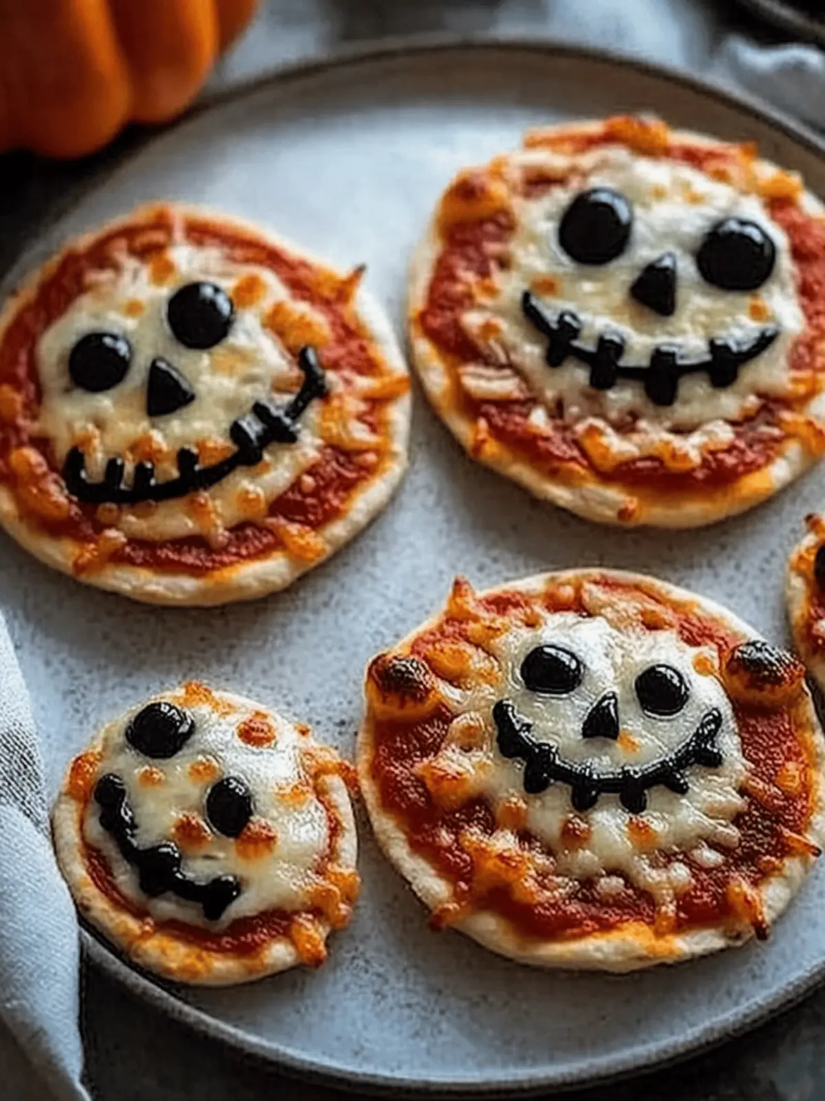 Delicious Mini Halloween Pizzas for a Spooky Snack Night 3 Mini Halloween Pizzas