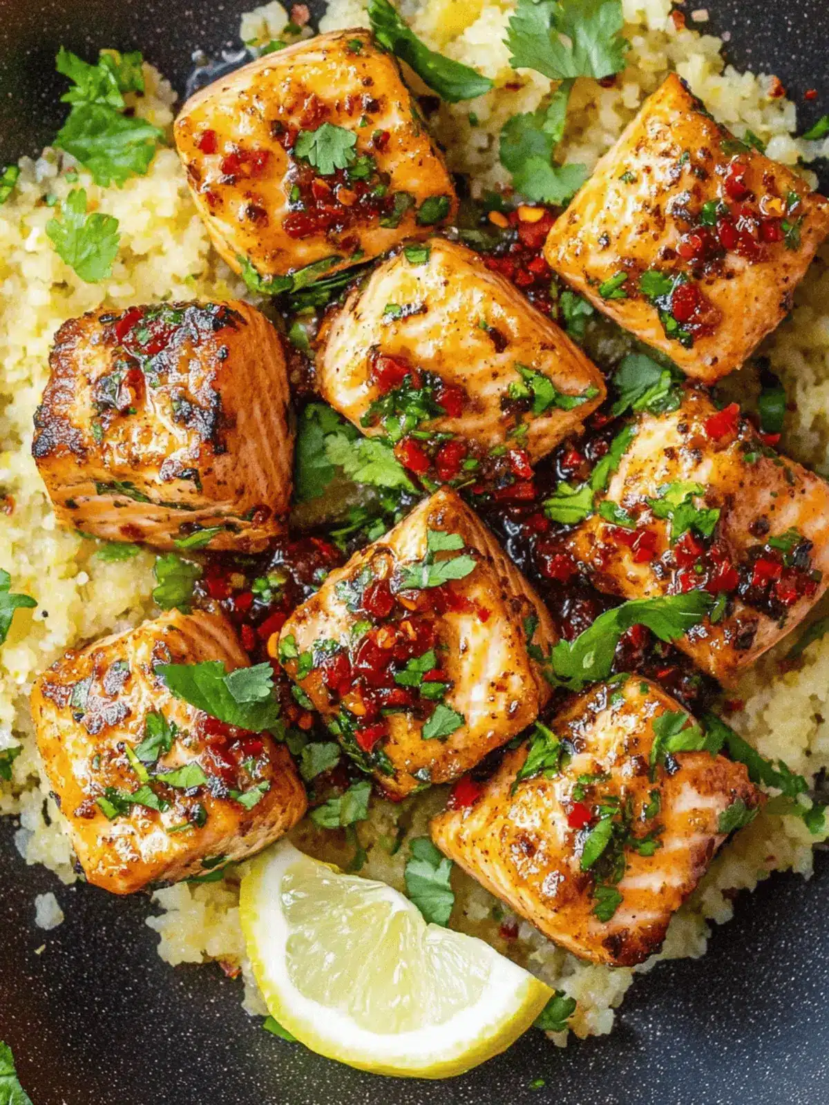 Savor Salmon Bites With Spicy Chili Crisp Sauce Tonight 5 Salmon Bites With Spicy Chili Crisp Sauce