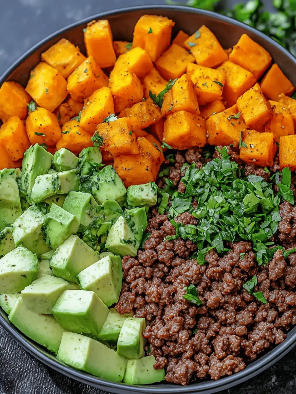Spicy Ground Beef & Sweet Potato Protein Bowl for Easy Meals 4 Spicy Ground Beef & Sweet Potato Protein Bowl
