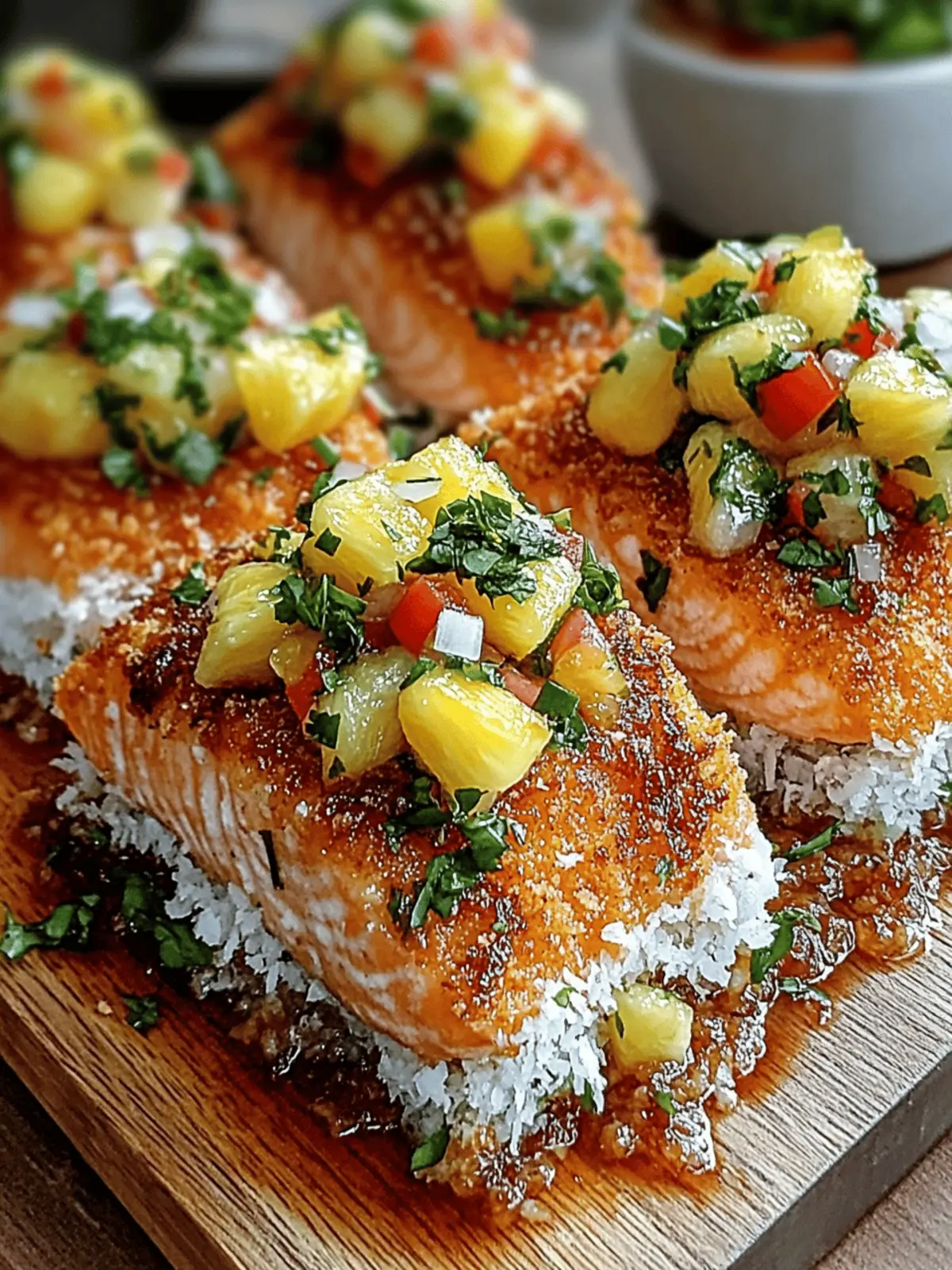 Coconut Crusted Salmon with Pineapple Salsa for Tropical Bliss 5 Coconut Crusted Salmon with Pineapple Salsa