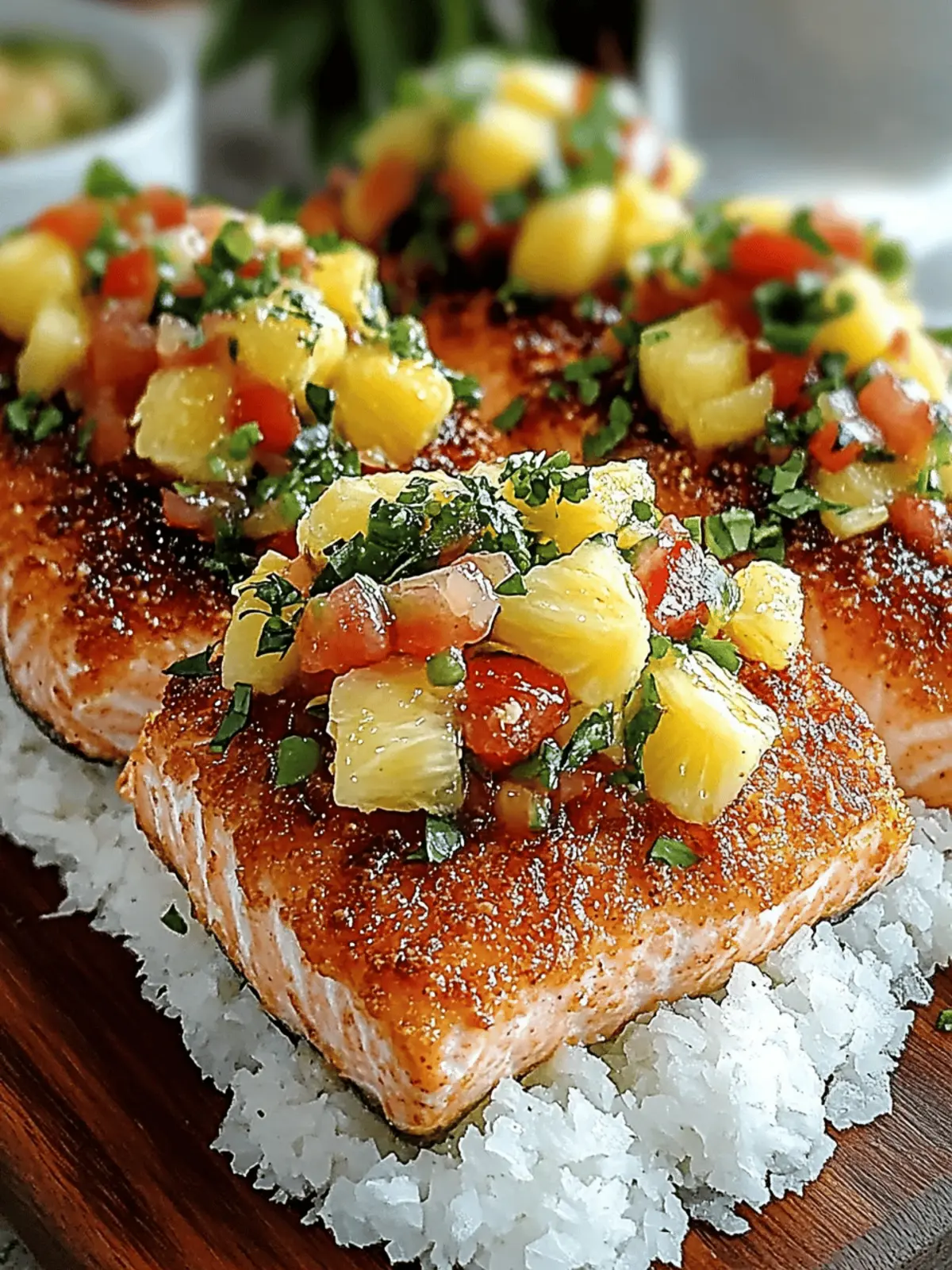 Coconut Crusted Salmon with Pineapple Salsa for Tropical Bliss 2 Coconut Crusted Salmon with Pineapple Salsa