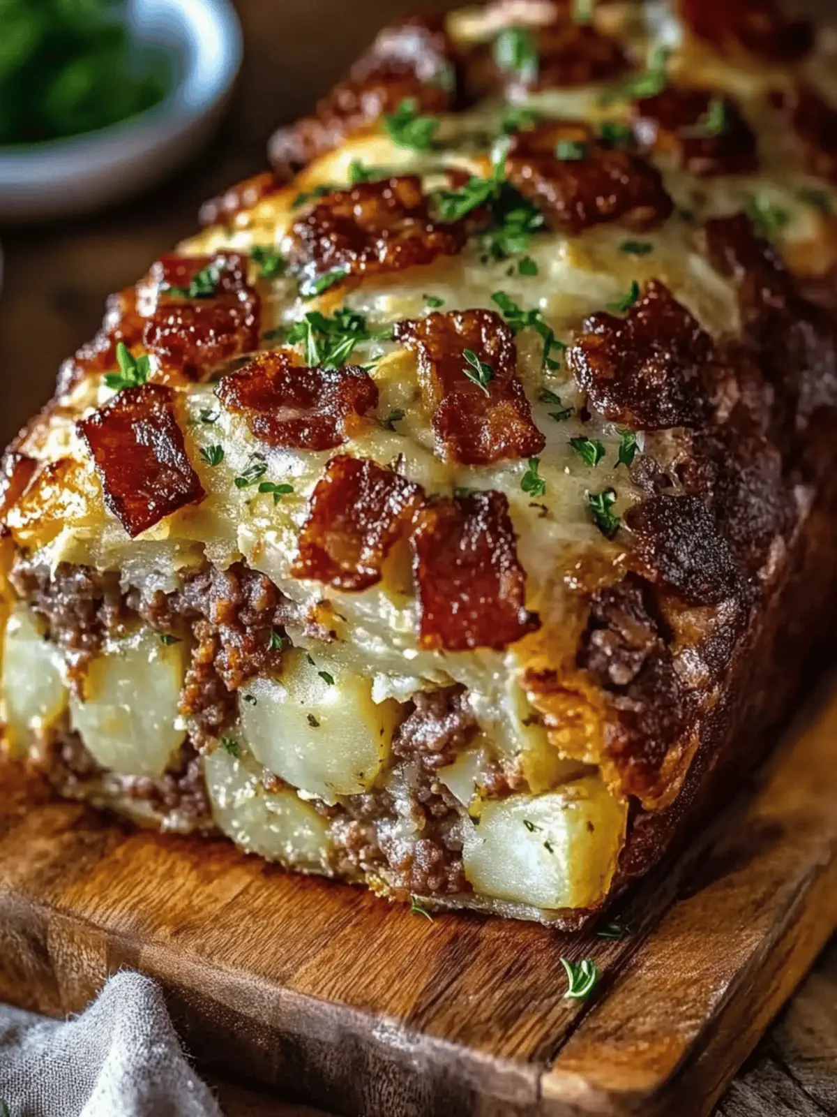 Bacon and Sausage-Stuffed Potato Loaf for Ultimate Comfort Food 2 Bacon and Sausage-Stuffed Potato Loaf