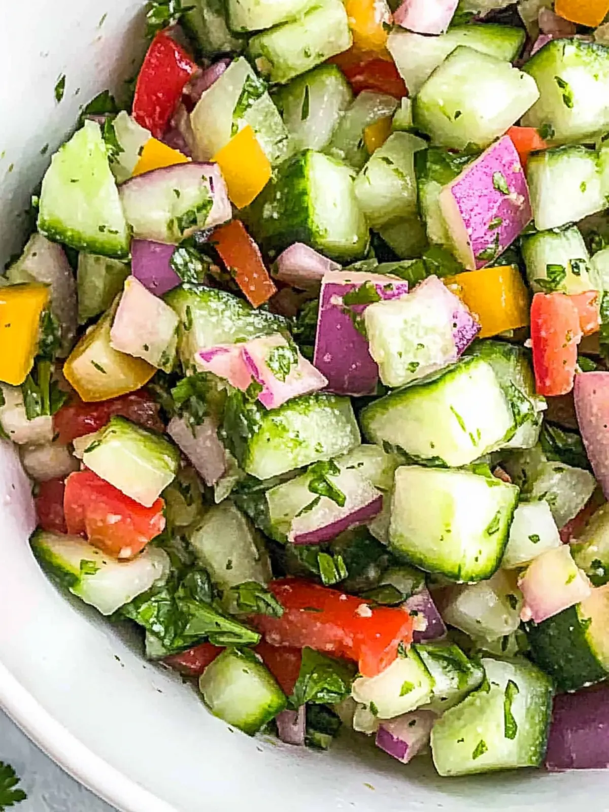 Low Carb Chopped Cucumber Garden Salad: Refreshing & Quick 2 Low Carb Chopped Cucumber Garden Salad