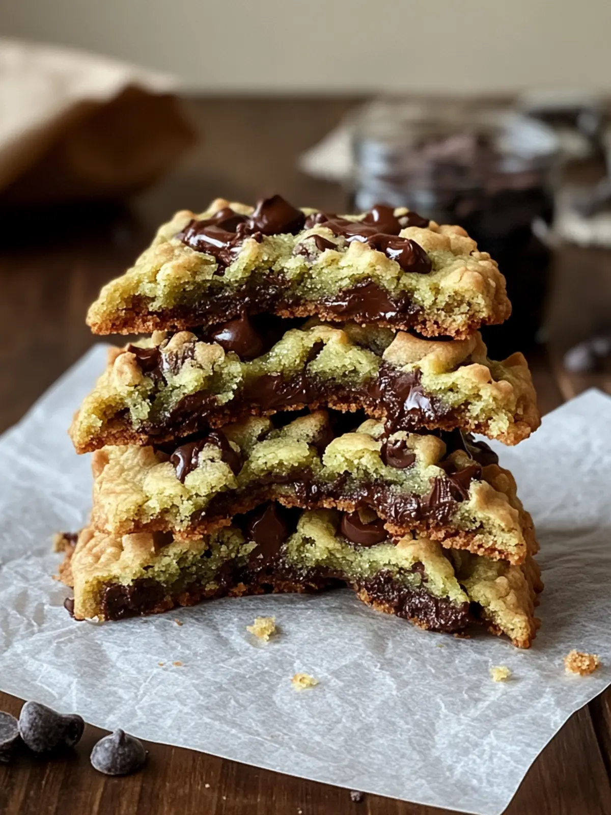 Brown Butter Dubai Chocolate Chip Cookies with a Pistachio Twist 4 Brown Butter Dubai Chocolate Chip Cookies