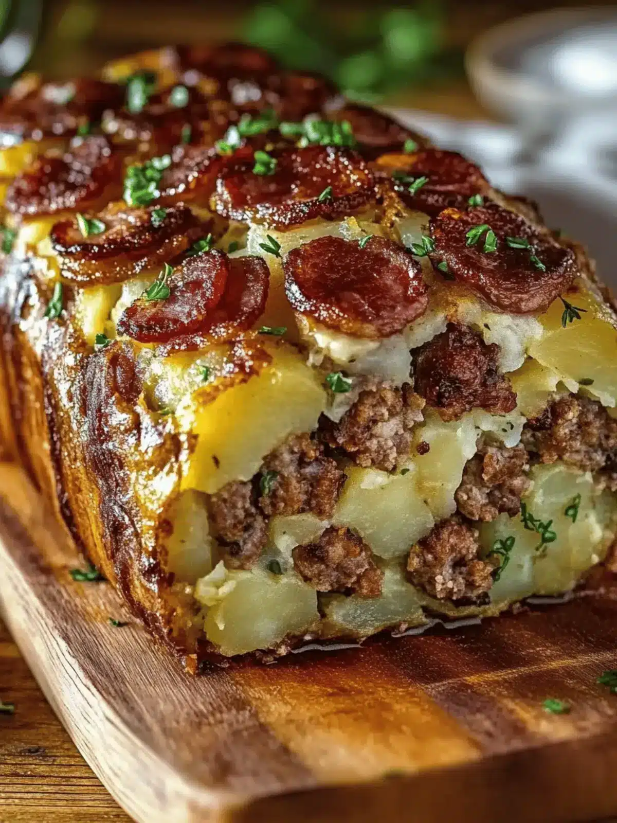 Bacon and Sausage-Stuffed Potato Loaf for Ultimate Comfort Food 3 Bacon and Sausage-Stuffed Potato Loaf