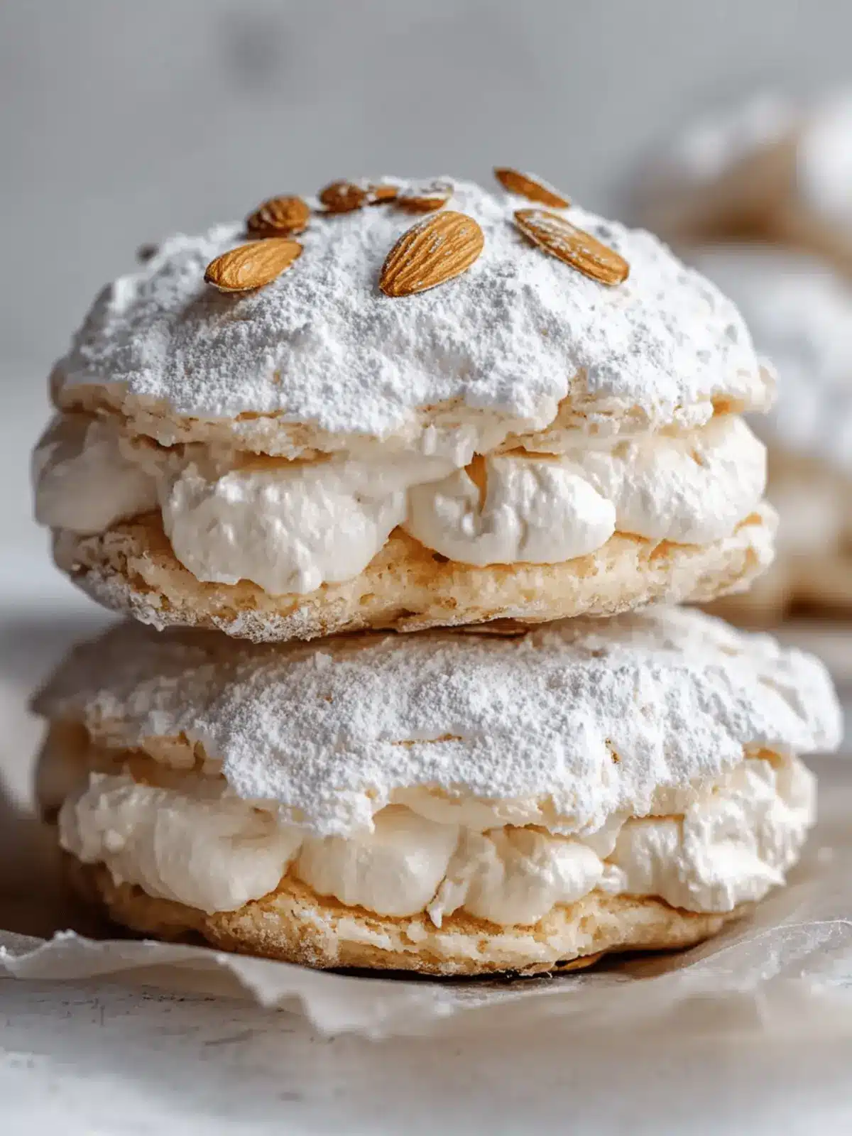 Almond Dacquoise Cream Clouds - French Elegance Made Easy 4 Almond Dacquoise Cream Clouds