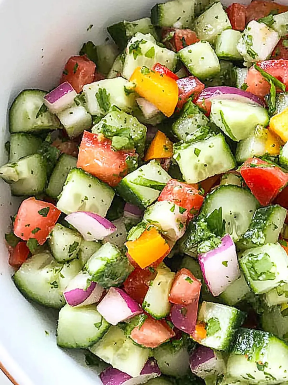 Low Carb Chopped Cucumber Garden Salad: Refreshing & Quick 4 Low Carb Chopped Cucumber Garden Salad