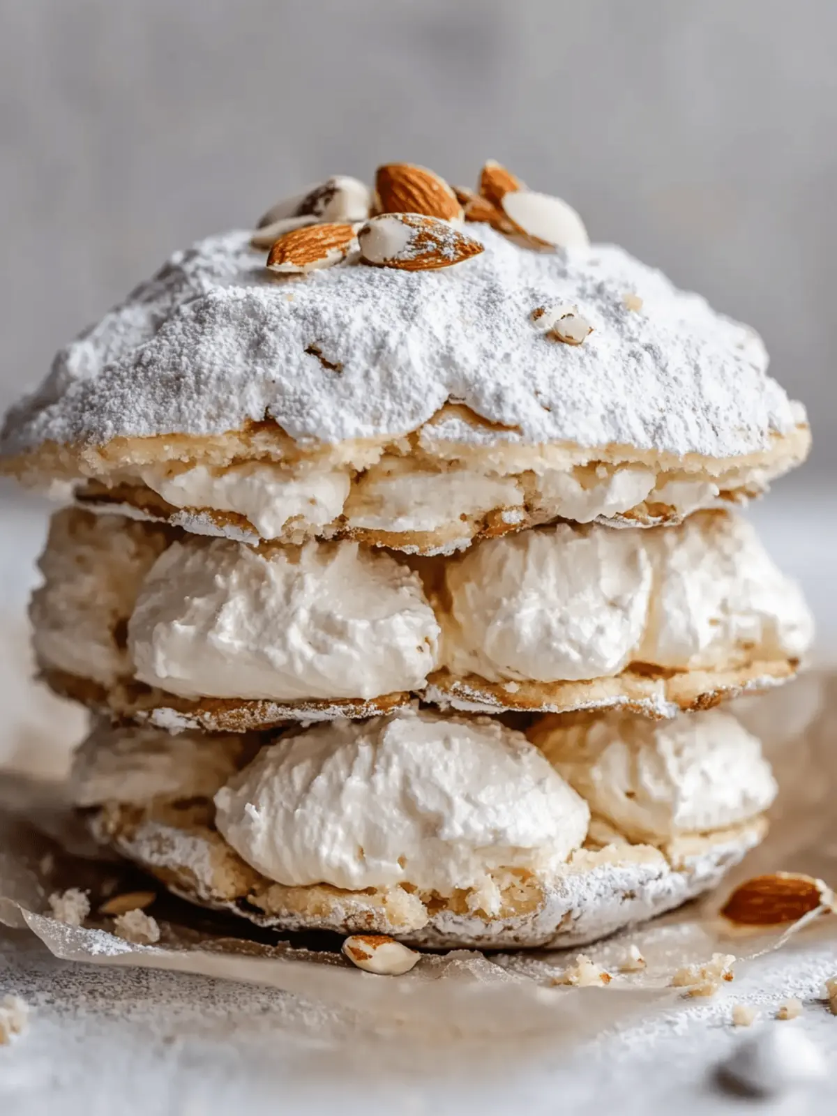 Almond Dacquoise Cream Clouds - French Elegance Made Easy 3 Almond Dacquoise Cream Clouds