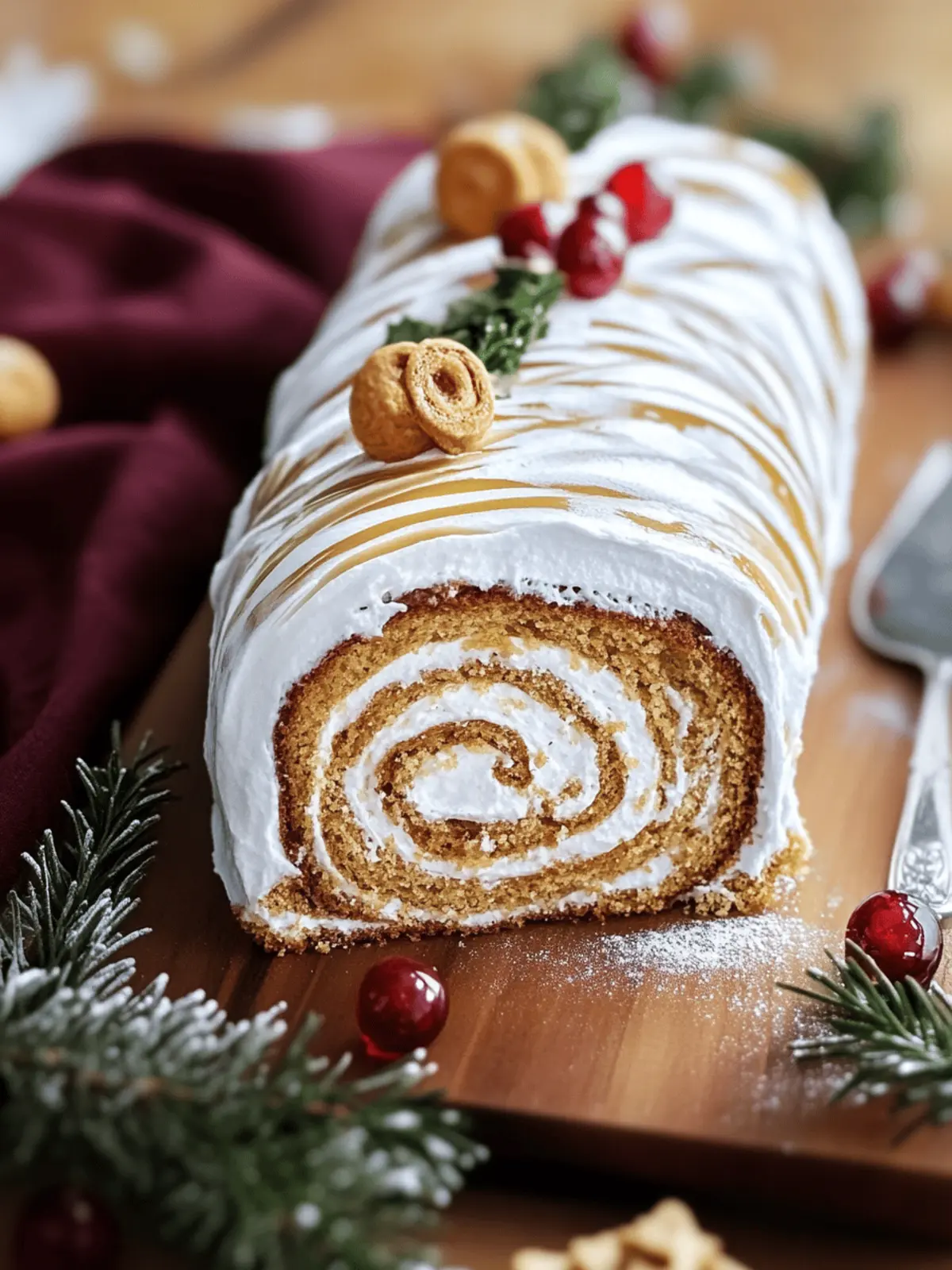 Delicious Ginger Bread Yule Log Cake for Festive Cheer 3 Ginger Bread Yule Log Cake