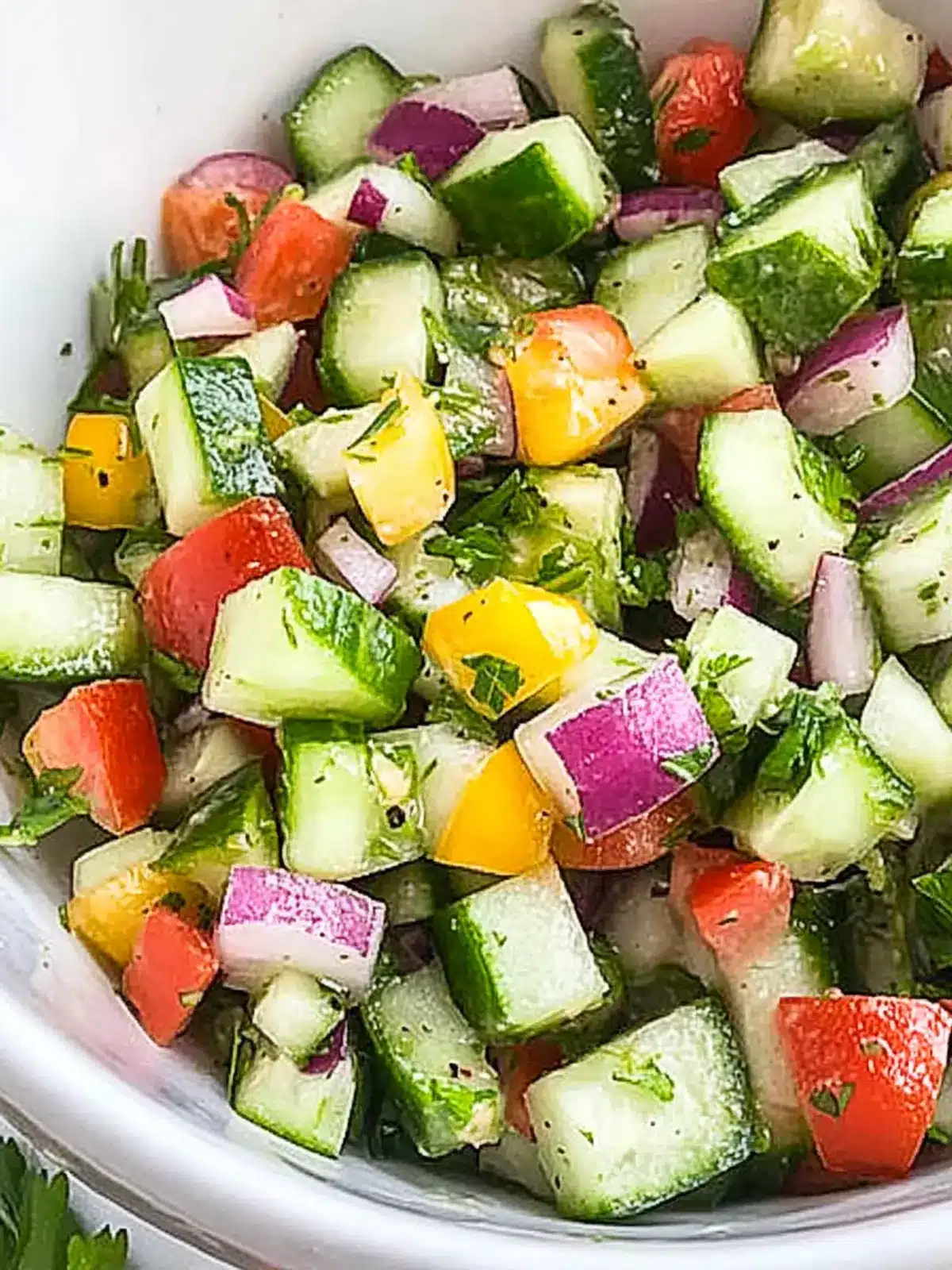 Low Carb Chopped Cucumber Garden Salad: Refreshing & Quick 5 Low Carb Chopped Cucumber Garden Salad