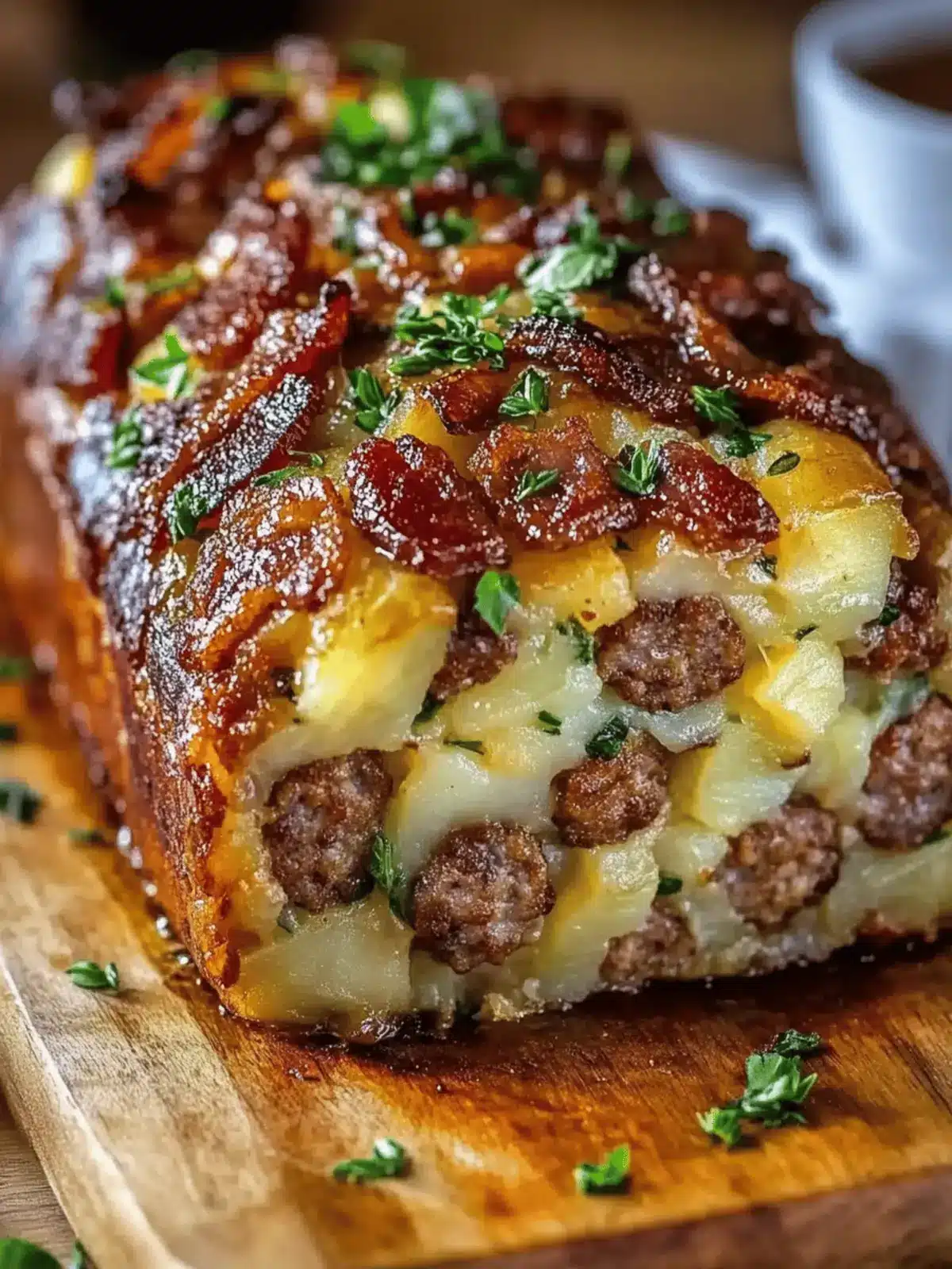 Bacon and Sausage-Stuffed Potato Loaf for Ultimate Comfort Food 5 Bacon and Sausage-Stuffed Potato Loaf