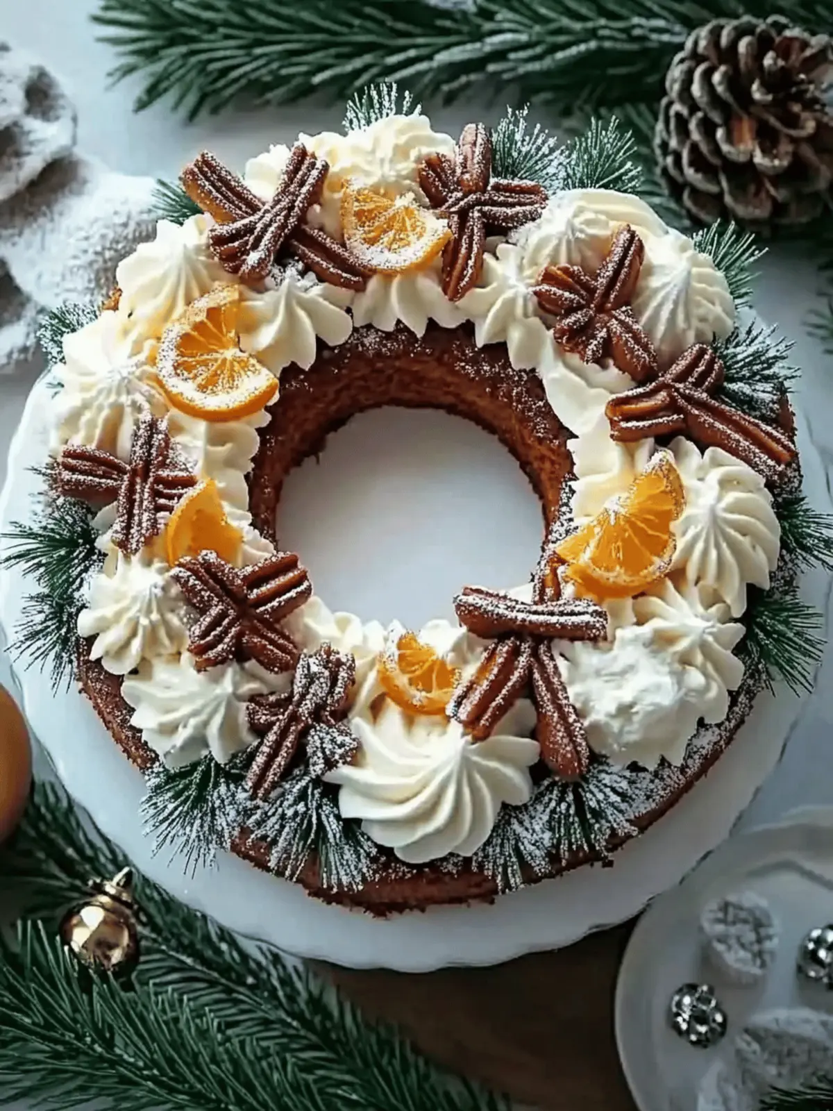 Delightful Spiced Gingerbread Wreath Cake for Cozy Holidays 5 Spiced Gingerbread Wreath Cake