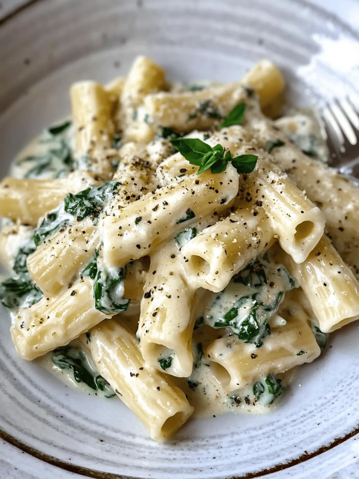 Creamy Spinach Rigatoni: Quick Comfort Pasta with Greens 5 Creamy Spinach Rigatoni