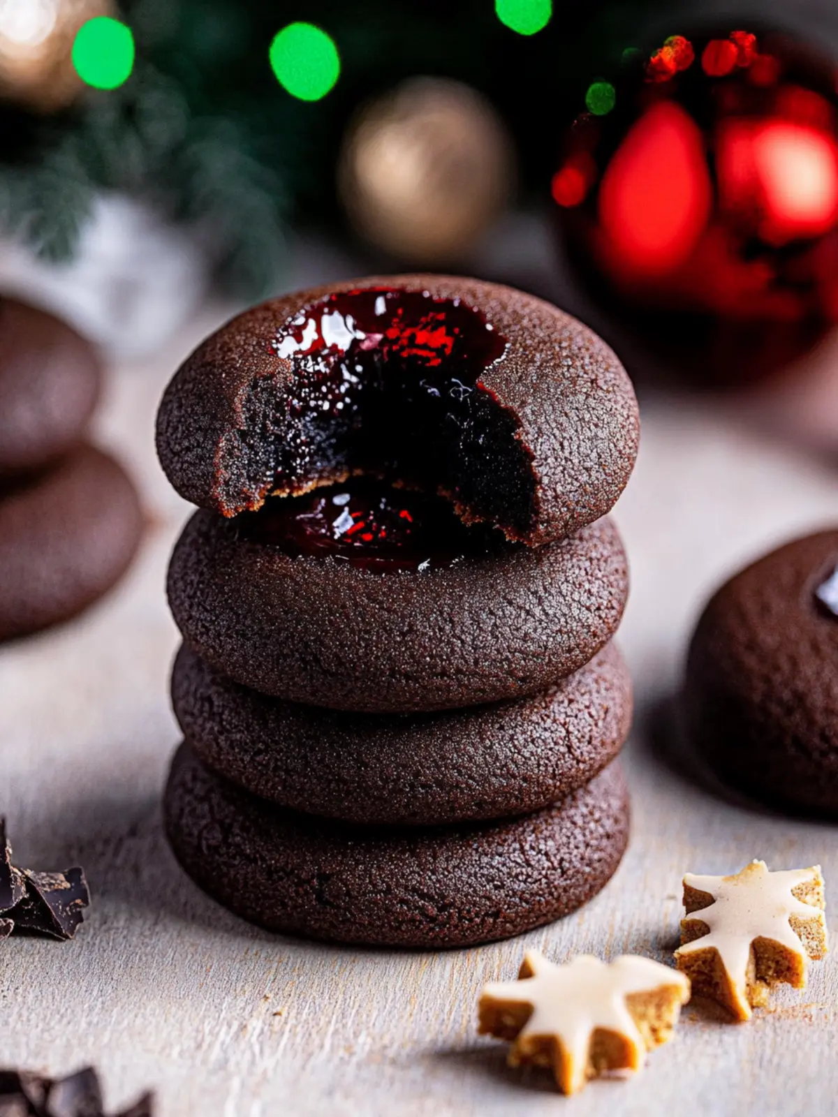 Decadent Chocolate Thumbprint Cookies Filled with Ganache 5 Chocolate Thumbprint Cookies
