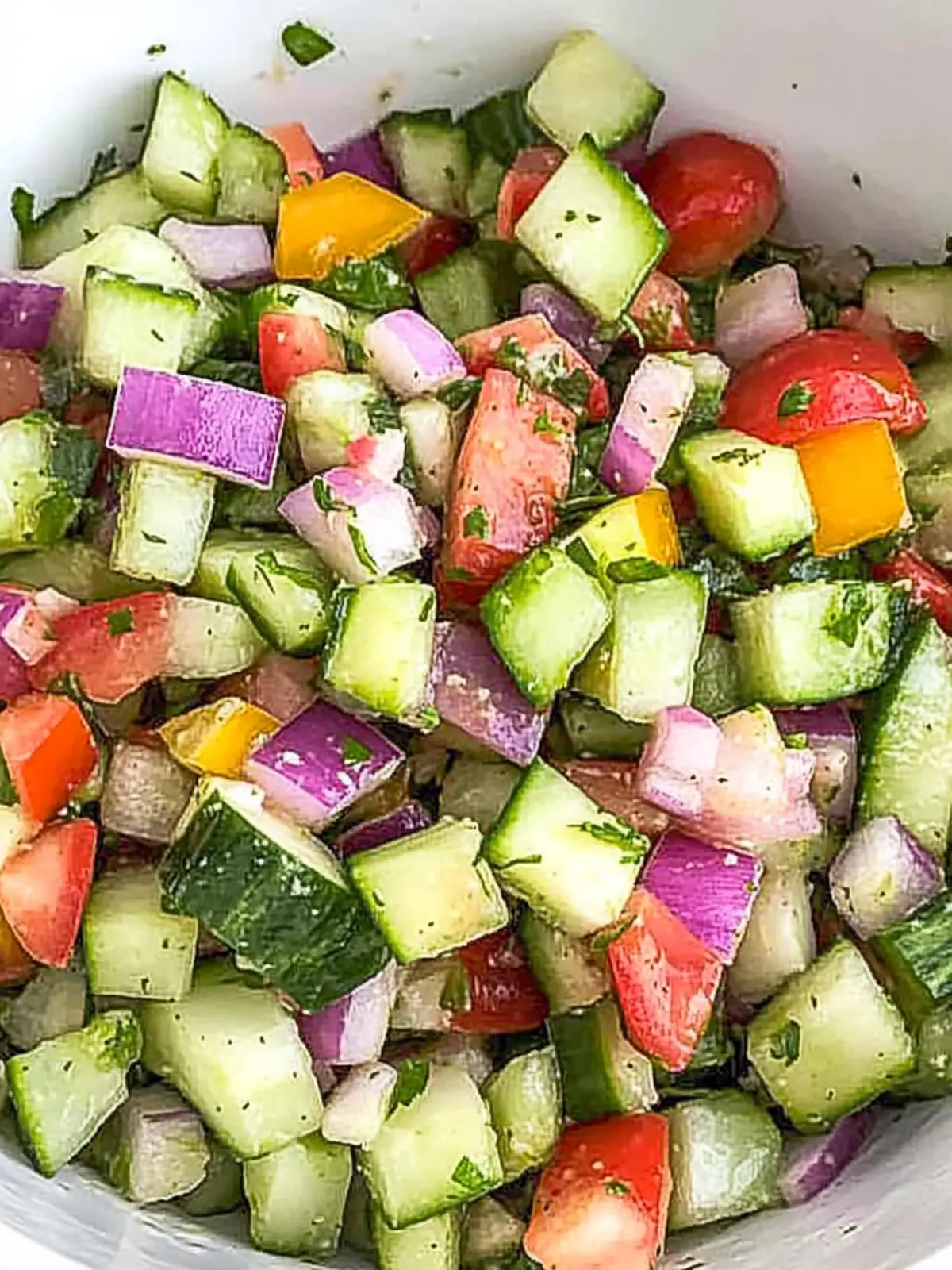 Low Carb Chopped Cucumber Garden Salad: Refreshing & Quick 3 Low Carb Chopped Cucumber Garden Salad