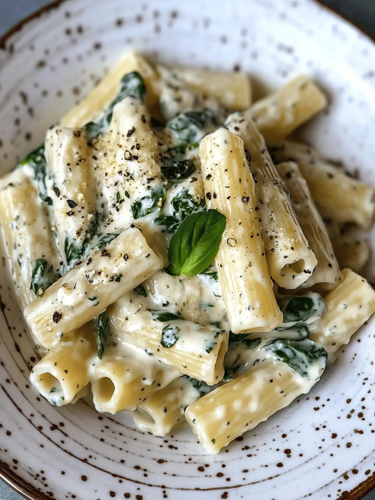 Creamy Spinach Rigatoni: Quick Comfort Pasta with Greens 2 Creamy Spinach Rigatoni