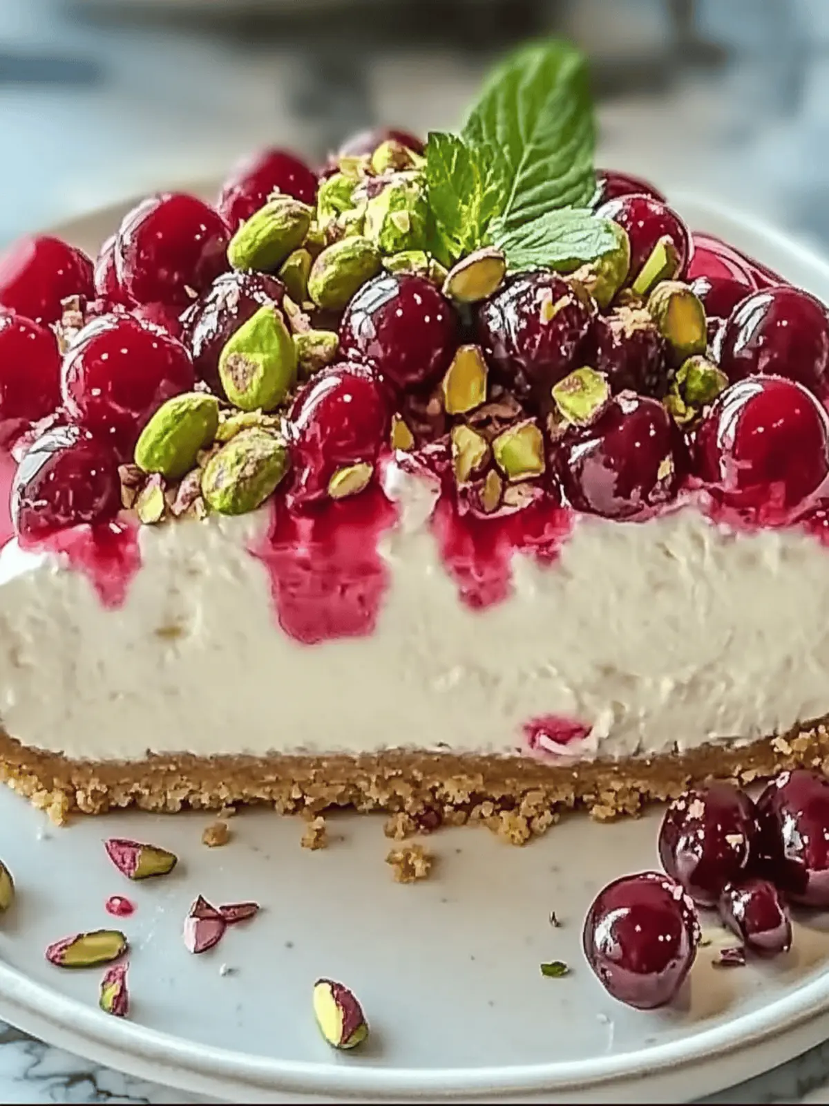 Decadent Cherry Pistachio Cheesecake for Sweet Celebrations 3 Cherry Pistachio Cheesecake