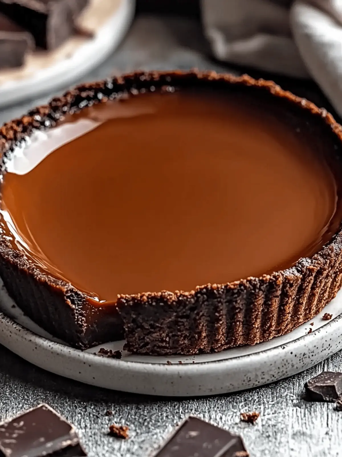 Indulge in Rich French Chocolate Flan with Crisp Tart Base 4 French Chocolate Flan