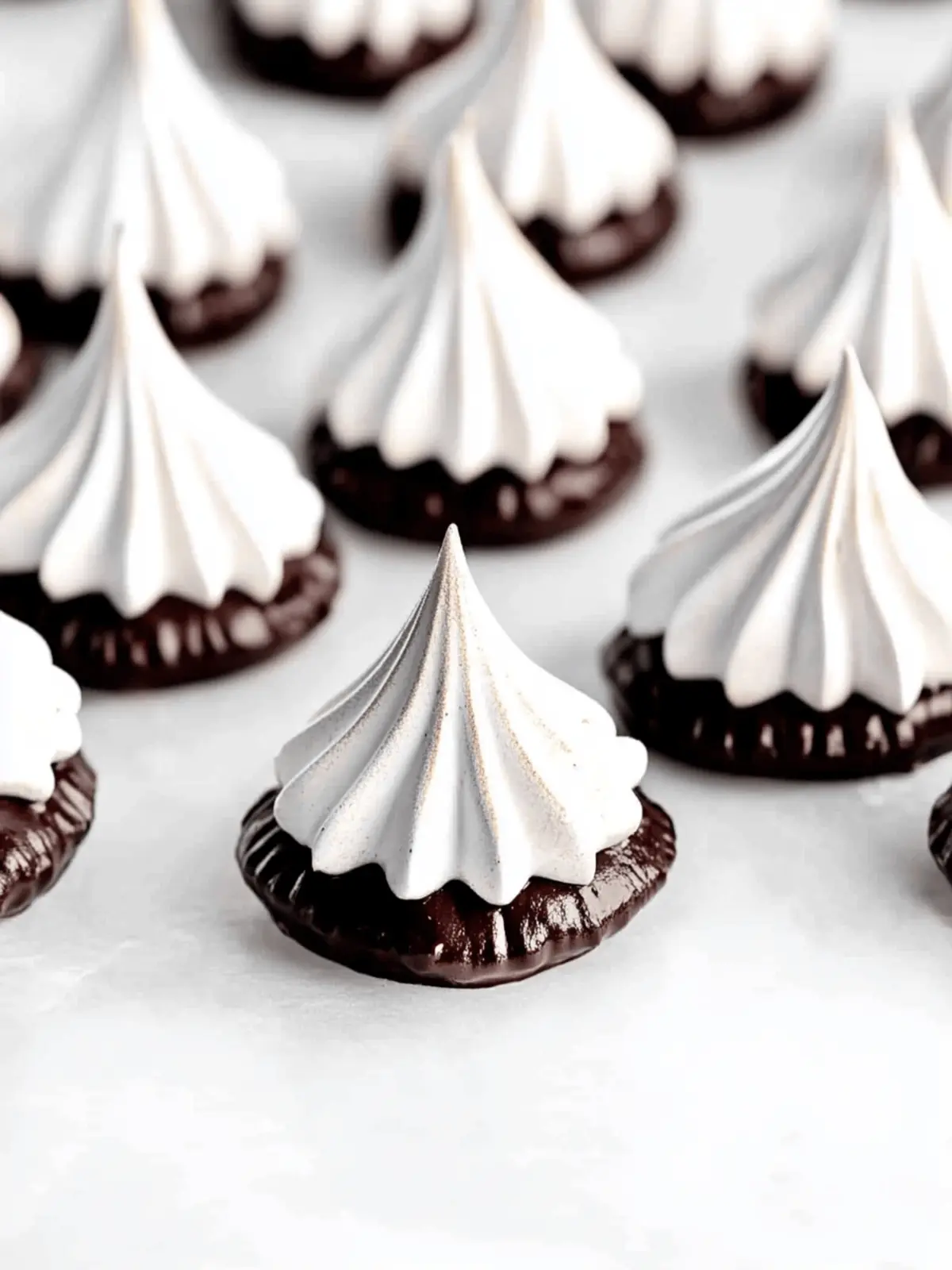 Melt-in-Your-Mouth Chocolate Dipped Meringue Cookies 4 Chocolate Dipped Meringue Cookies