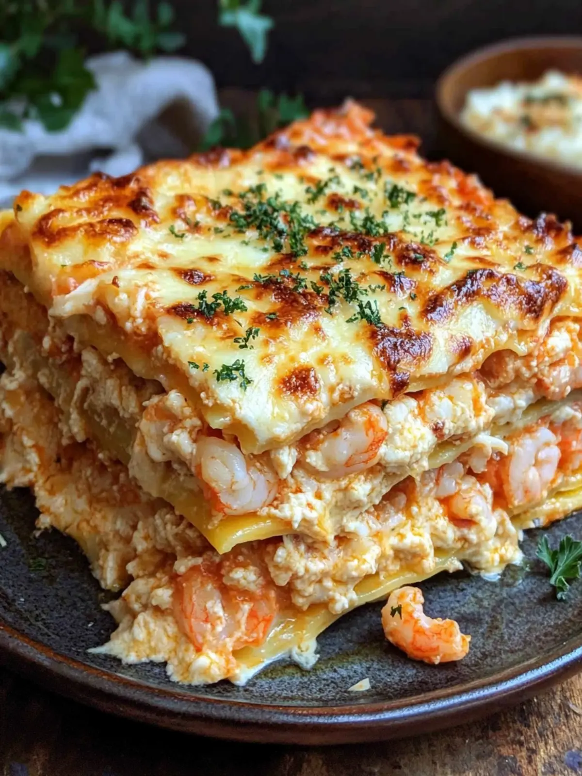 Savory Shrimp Crab Lasagna with Creamy Alfredo Bliss 4 Shrimp Crab Lasagna
