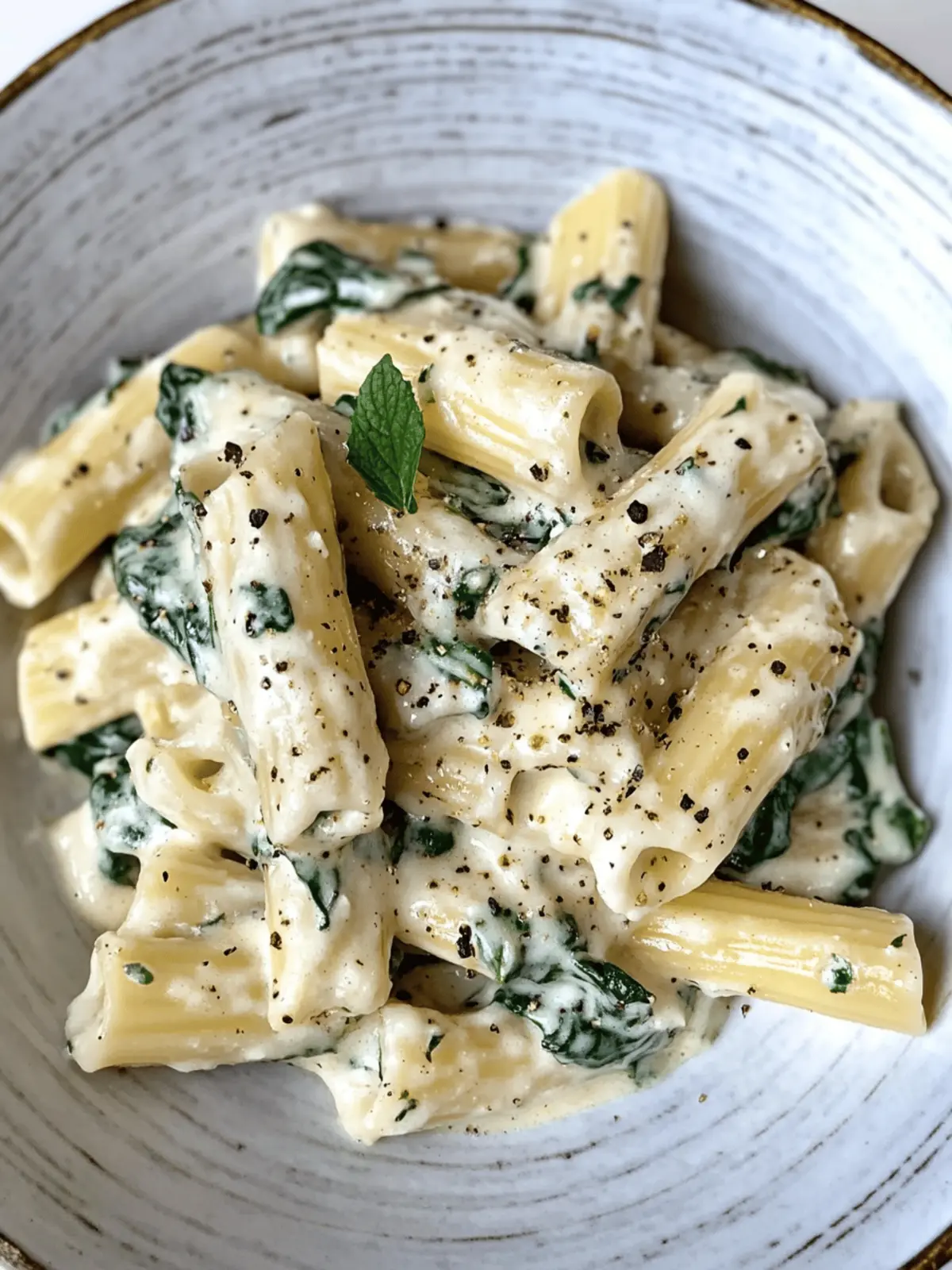 Creamy Spinach Rigatoni: Quick Comfort Pasta with Greens 4 Creamy Spinach Rigatoni