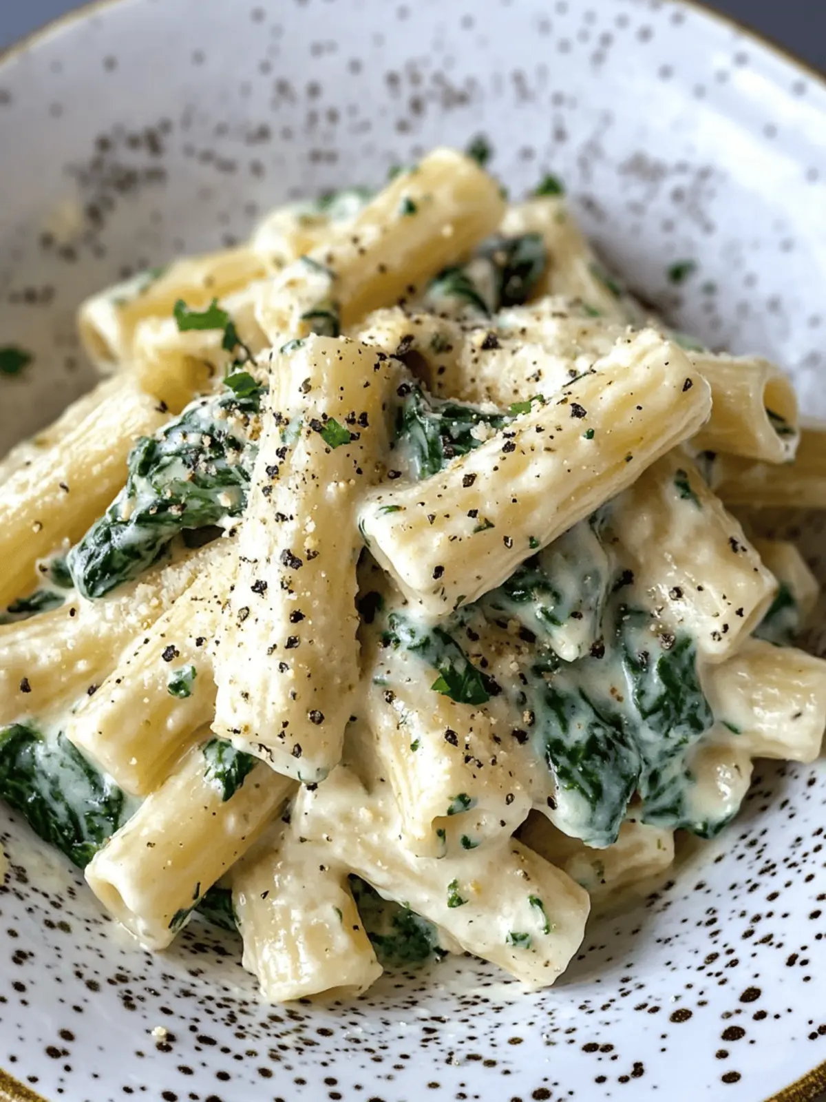 Creamy Spinach Rigatoni: Quick Comfort Pasta with Greens 3 Creamy Spinach Rigatoni