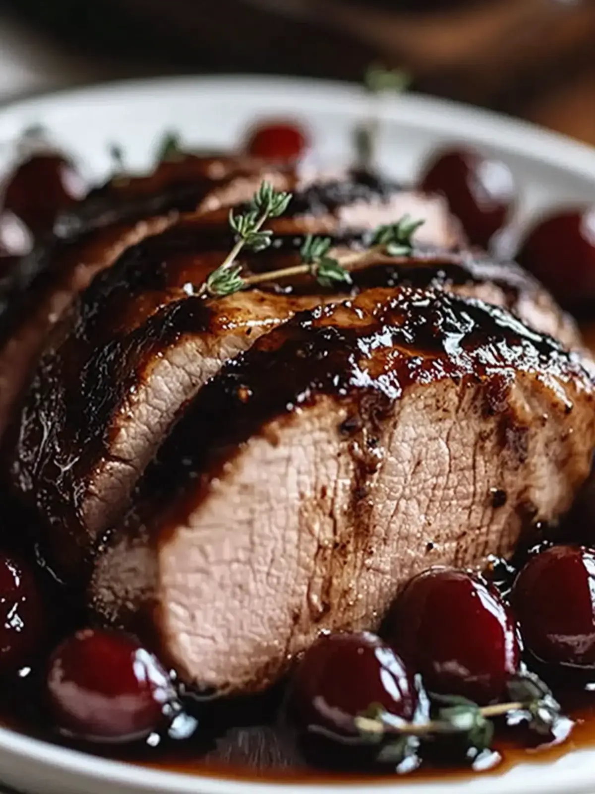 Cherry Balsamic Glazed Pork Tenderloin Ready in 40 Minutes 3 Cherry Balsamic Glazed Pork Tenderloin