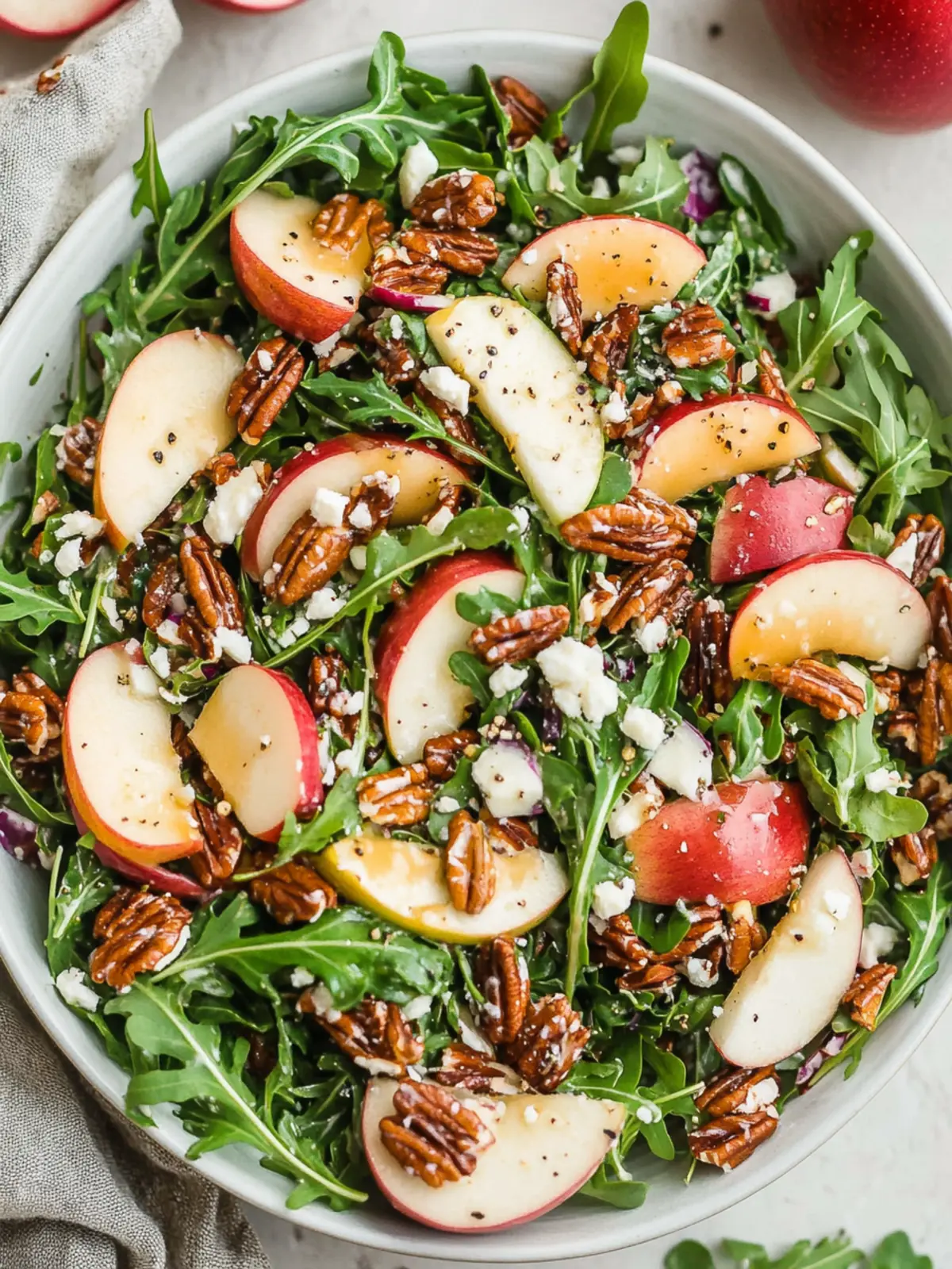 Delicious Apple Arugula Salad Topped with Toasted Pecans 2 Apple Arugula Salad