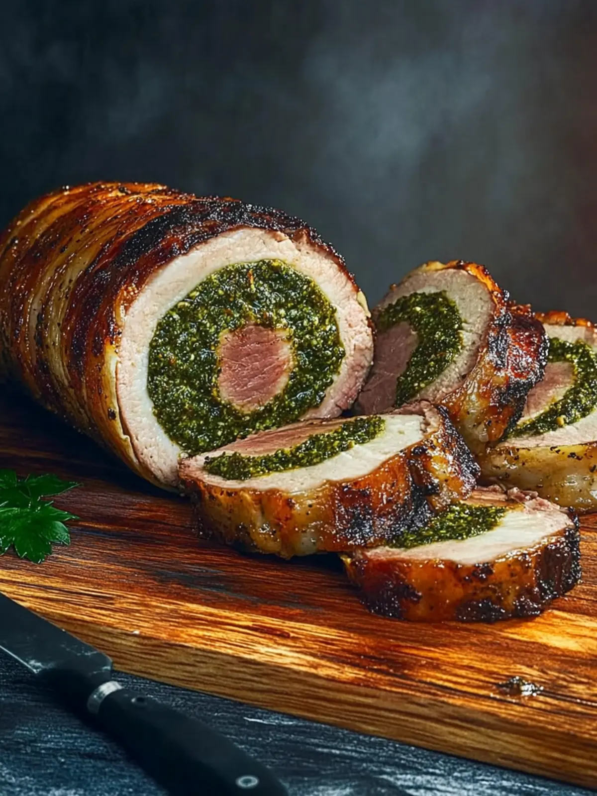 Savory Pork Loin Stuffed with Pesto and Prosciutto Delight 3 Pork Loin Stuffed with Pesto and Prosciutto