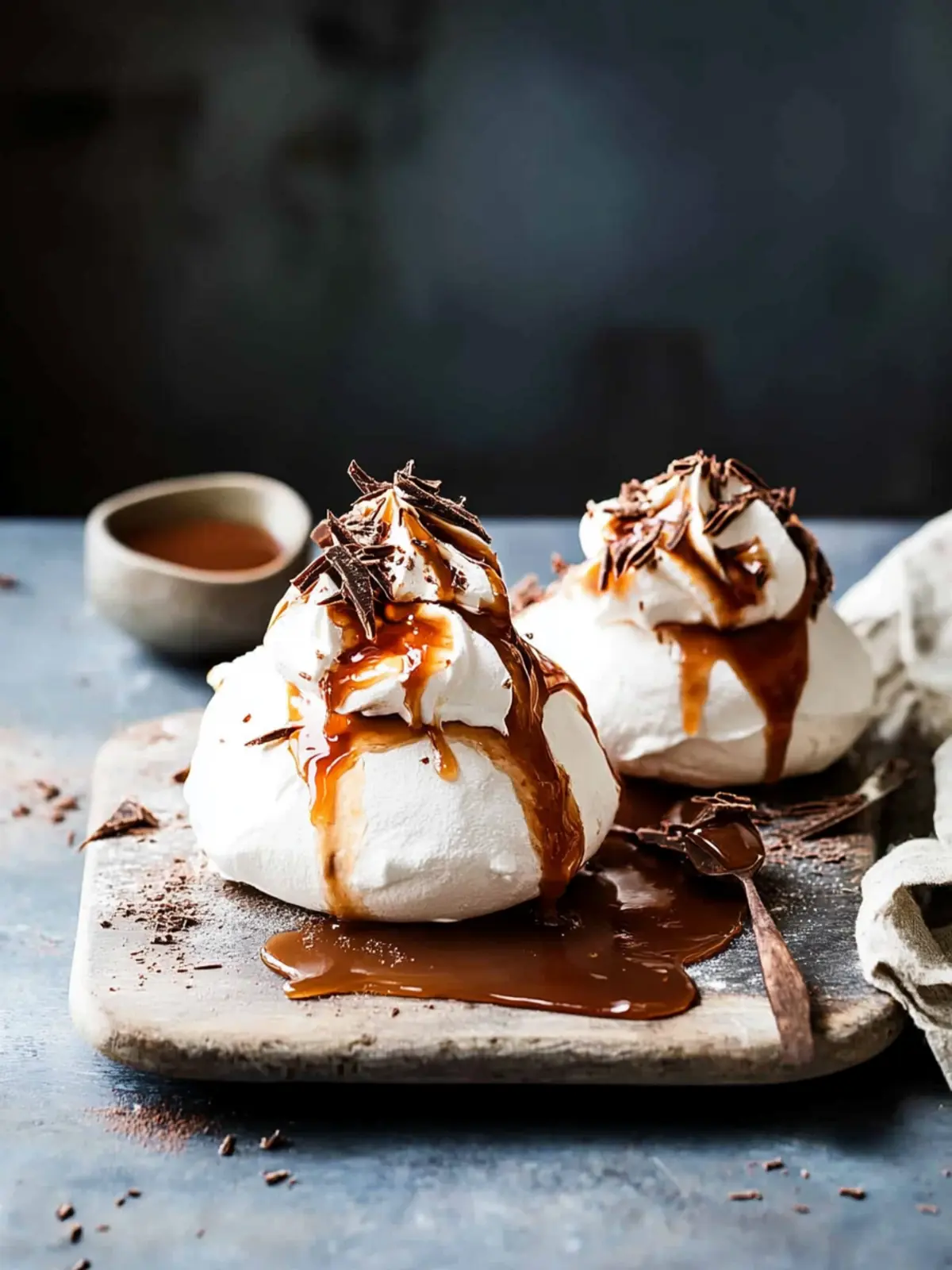 Divine Chocolate Pavlova with Salted Caramel Sauce Delight 5 Chocolate Pavlova with Salted Caramel Sauce