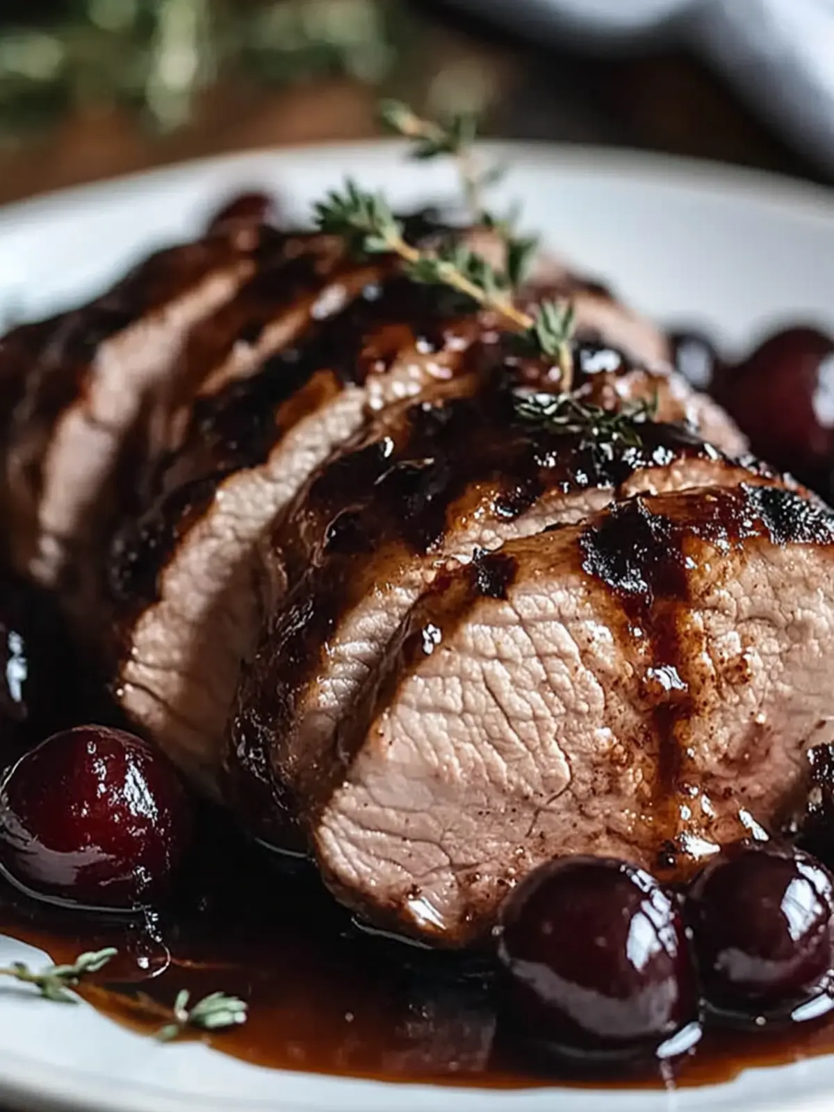 Cherry Balsamic Glazed Pork Tenderloin Ready in 40 Minutes 4 Cherry Balsamic Glazed Pork Tenderloin