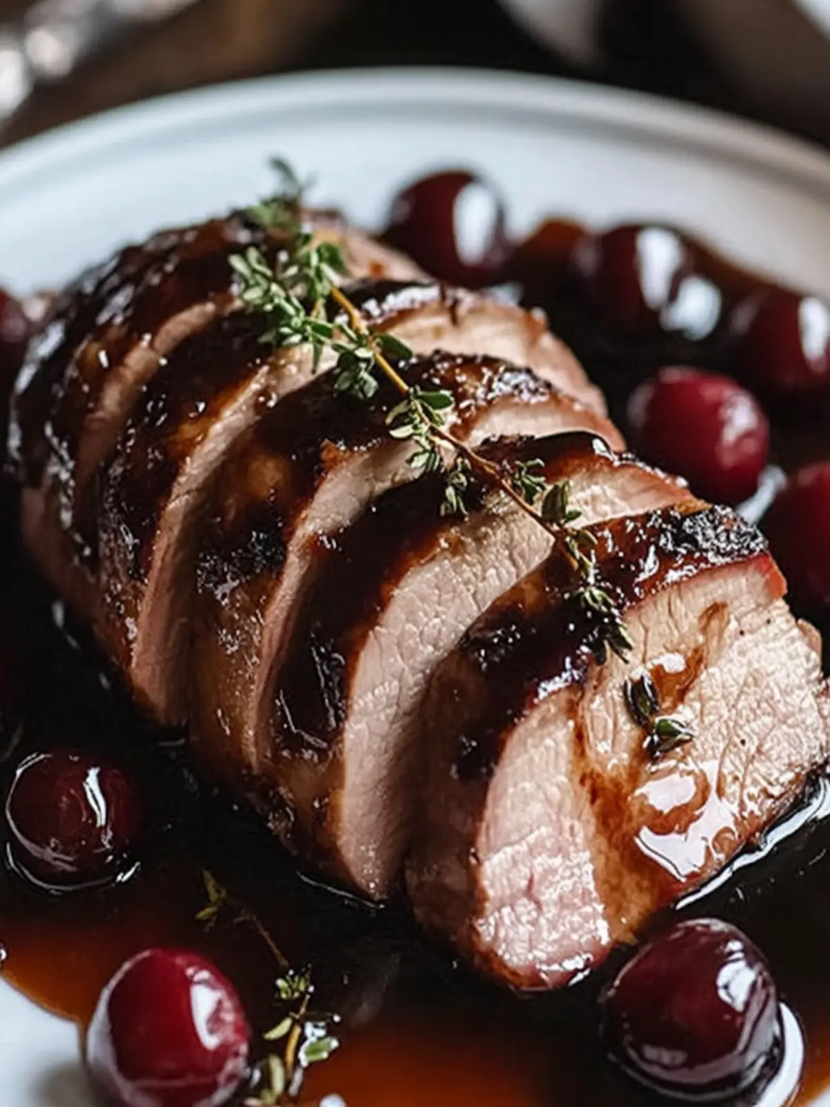 Cherry Balsamic Glazed Pork Tenderloin Ready in 40 Minutes 2 Cherry Balsamic Glazed Pork Tenderloin