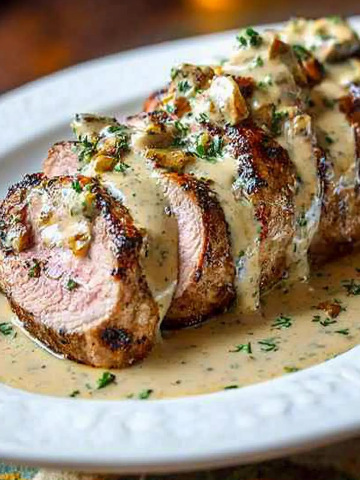 Savory Pork Tenderloin with Dijon Cream Sauce Bliss 3 Pork Tenderloin with Dijon Cream Sauce