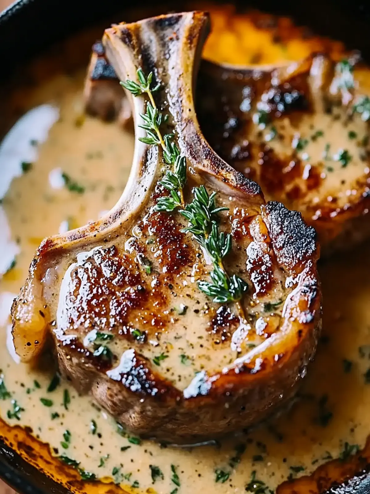 Delicious Lamb Chops with Mustard Thyme Sauce in 30 Minutes 3 Lamb Chops with Mustard Thyme Sauce