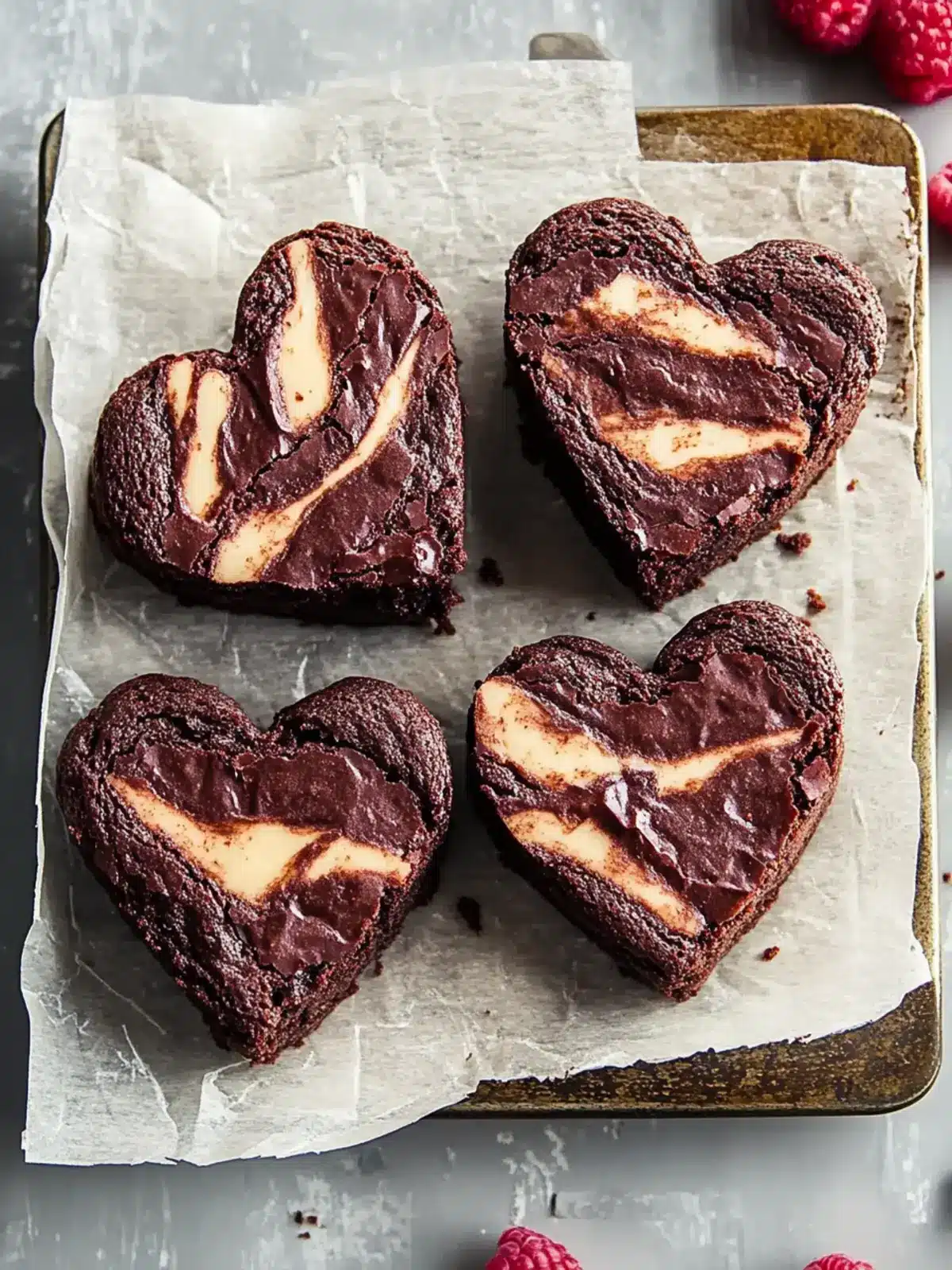Delicious Heart Shaped Brownies with Raspberry Swirl Recipe 5 Heart Shaped Brownies