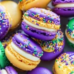Vibrant Mardi Gras Macarons with Cinnamon Cream Cheese Delight 8 Mardi Gras Macarons
