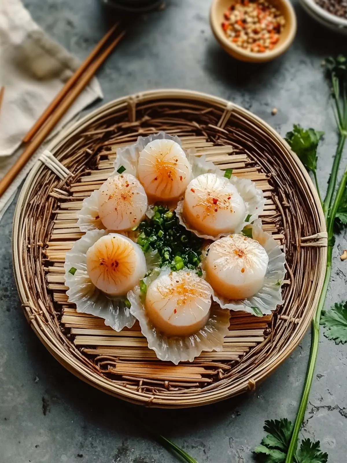 Steamed Scallops with Glass Noodles for an Impressive Dinner 3 Steamed Scallops with Glass Noodles