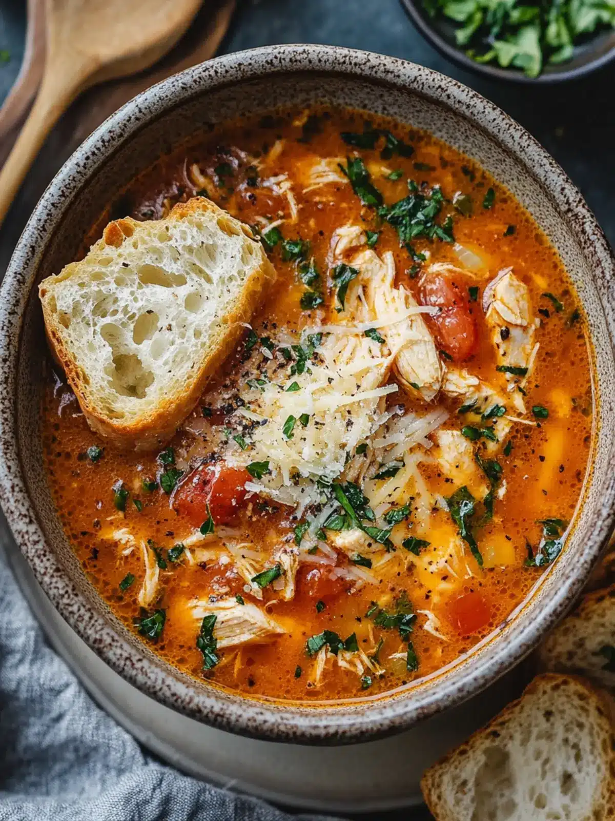 Easy Crockpot Chicken Parmesan Soup