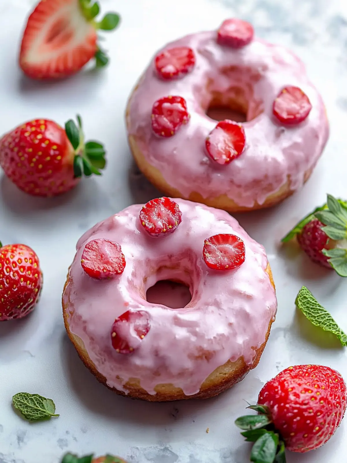 Strawberry Cake Donuts
