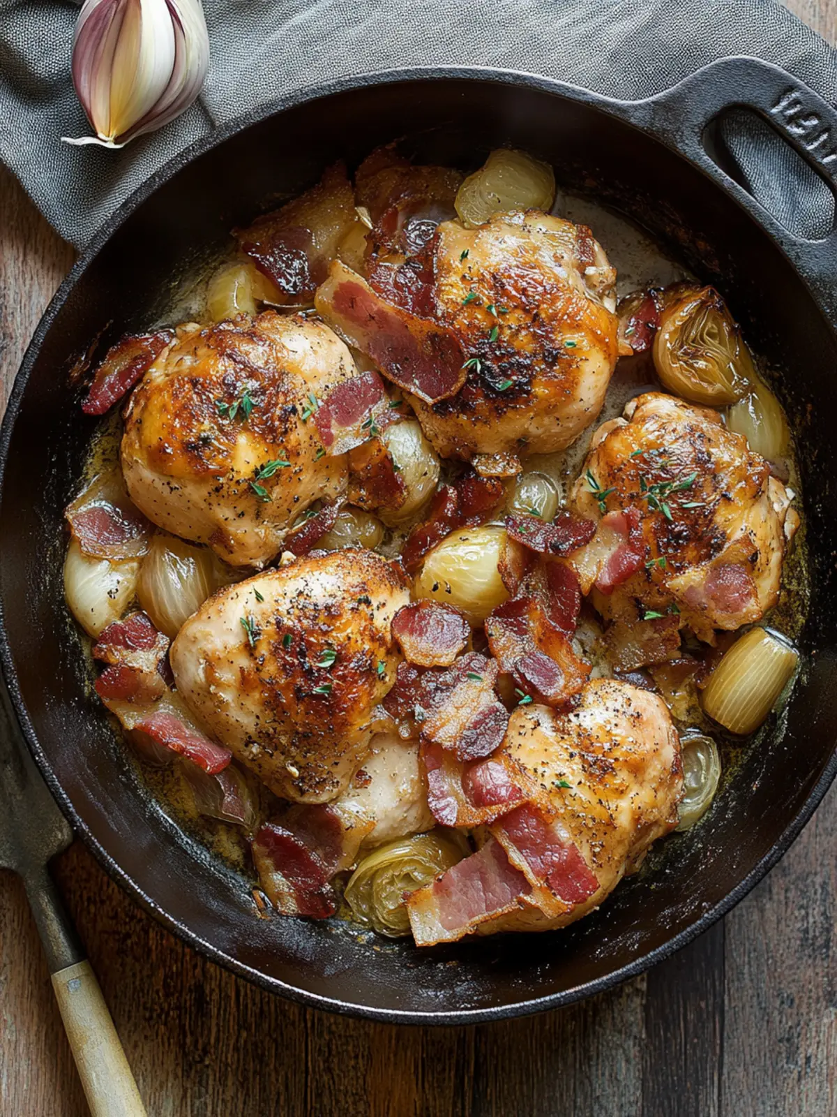 Savory Chicken Fricassée with Shallots and Bacon Delight 4 Chicken Fricassée with Shallots and Bacon