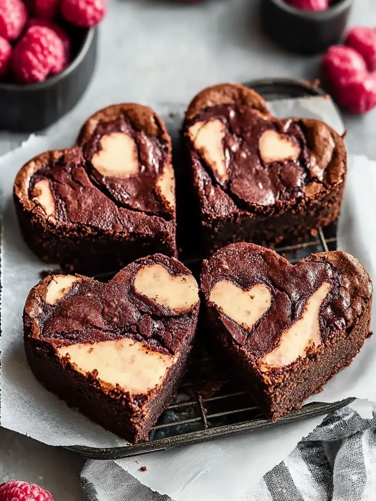 Delicious Heart Shaped Brownies with Raspberry Swirl Recipe 2 Heart Shaped Brownies