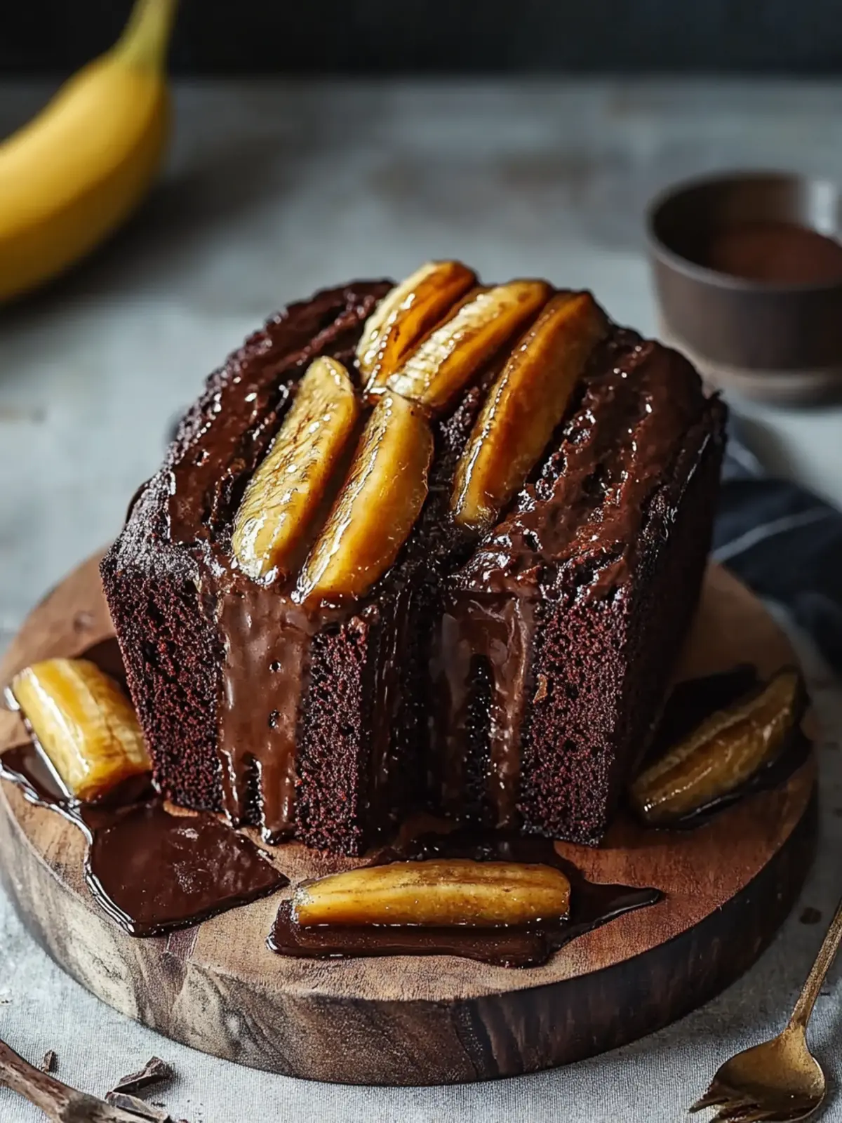 Chocolate & Caramelised Banana Bread
