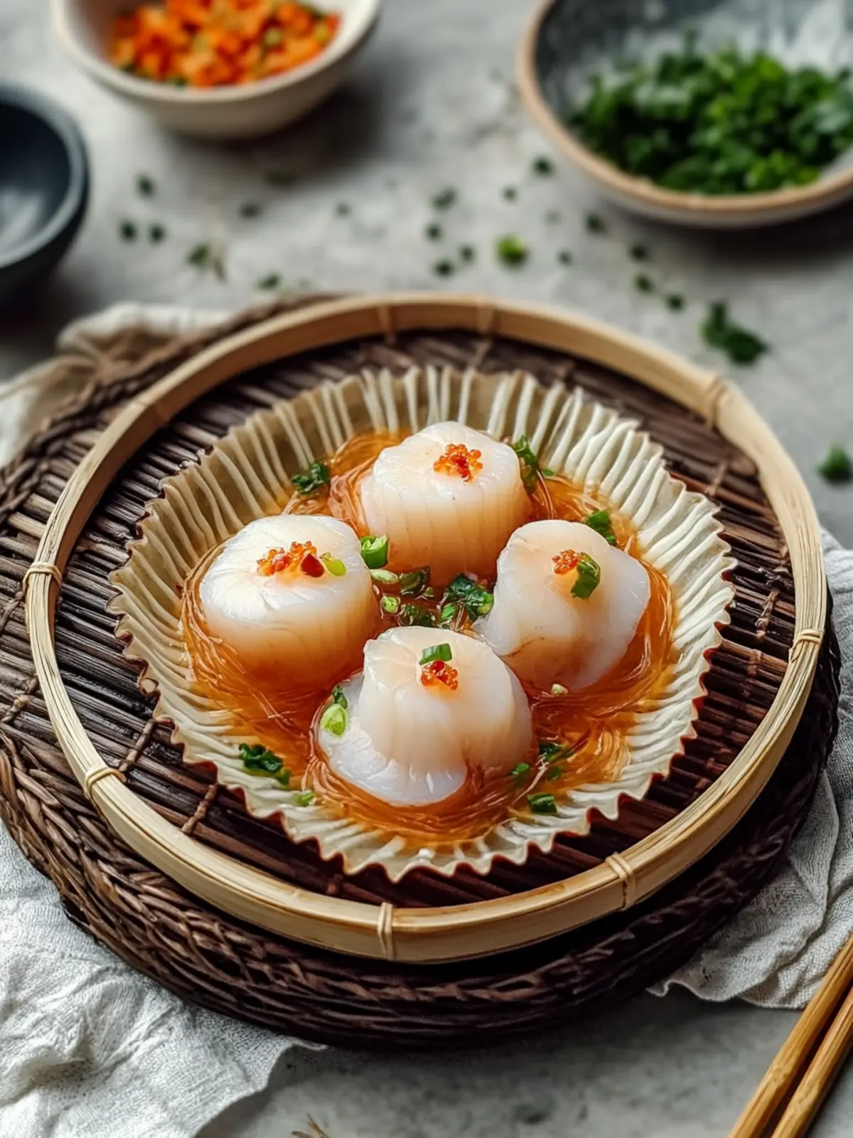 Steamed Scallops with Glass Noodles for an Impressive Dinner 4 Steamed Scallops with Glass Noodles