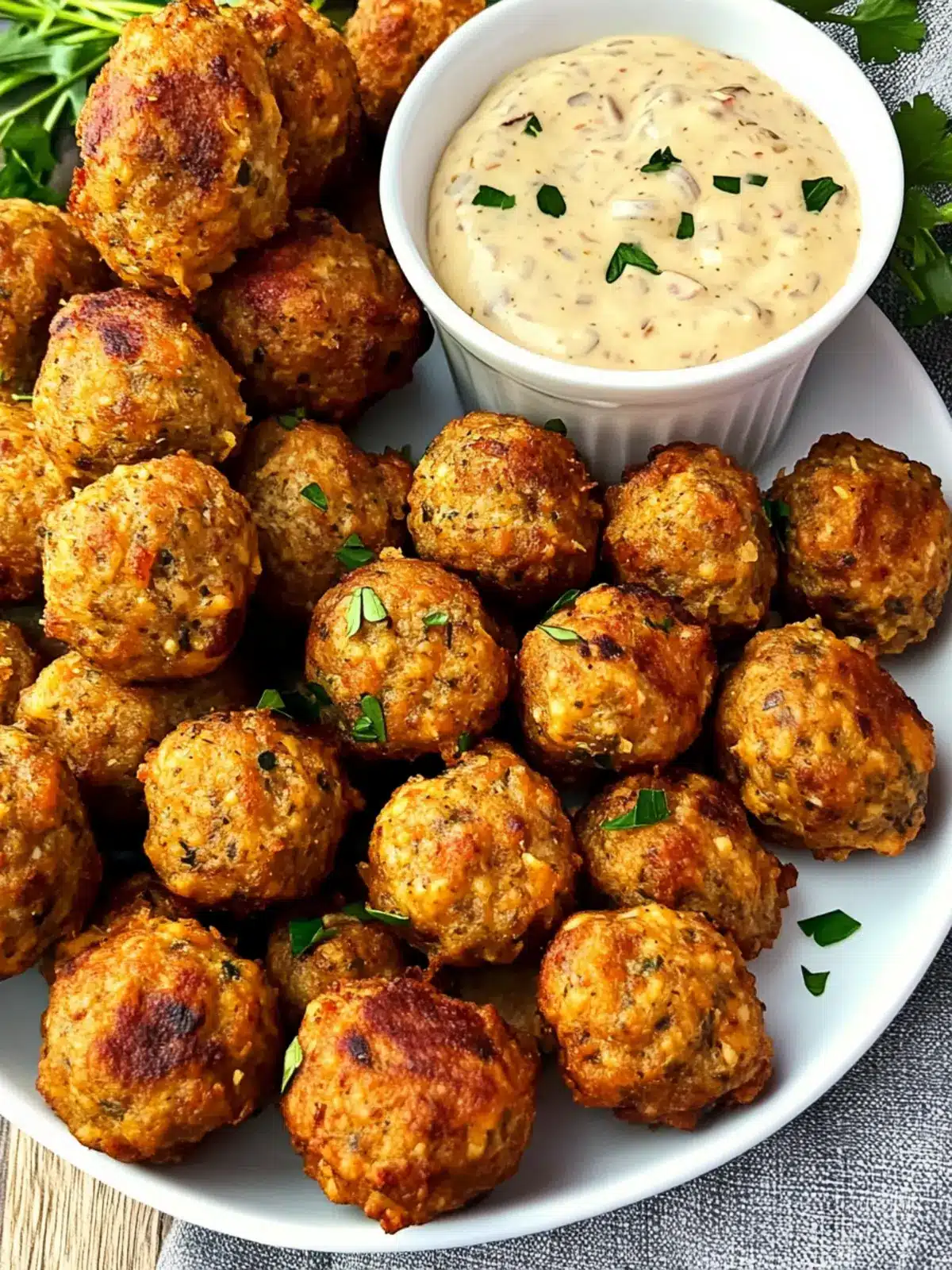 Savory Creole Sausage Balls with Zesty Remoulade Sauce Recipe 5 Creole Sausage Balls with Remoulade Sauce