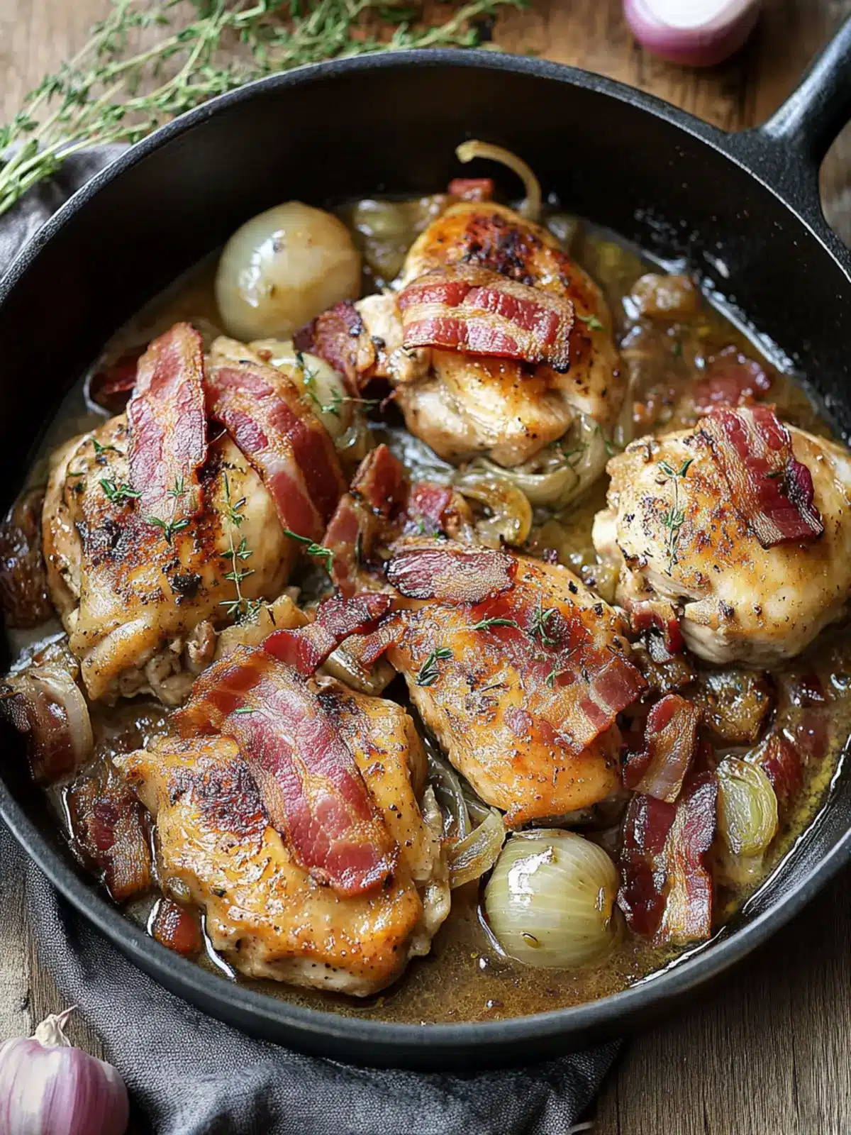 Savory Chicken Fricassée with Shallots and Bacon Delight 5 Chicken Fricassée with Shallots and Bacon