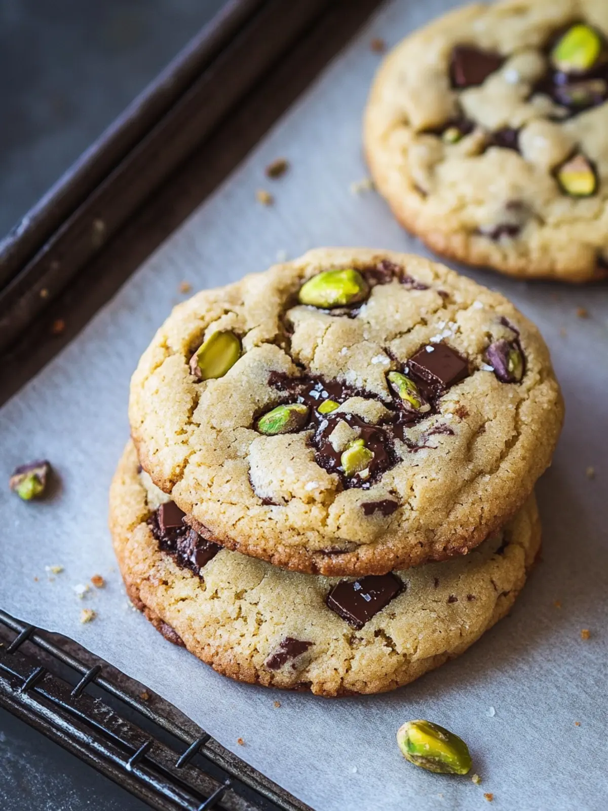 Decadent Salted Pistachio Dark Chocolate Chip Cookies to Love 4 Salted Pistachio Dark Chocolate Chip Cookies