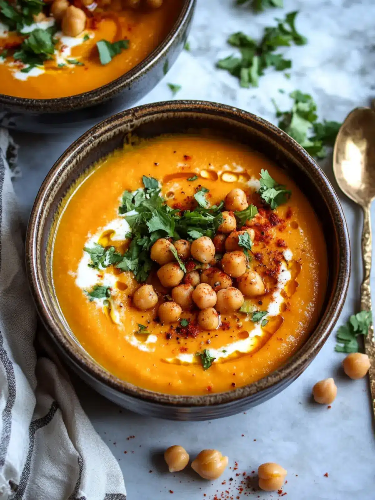 Savory Moroccan Sweet Potato Soup with Chickpeas Magic 3 Moroccan Sweet Potato Soup with Chickpeas