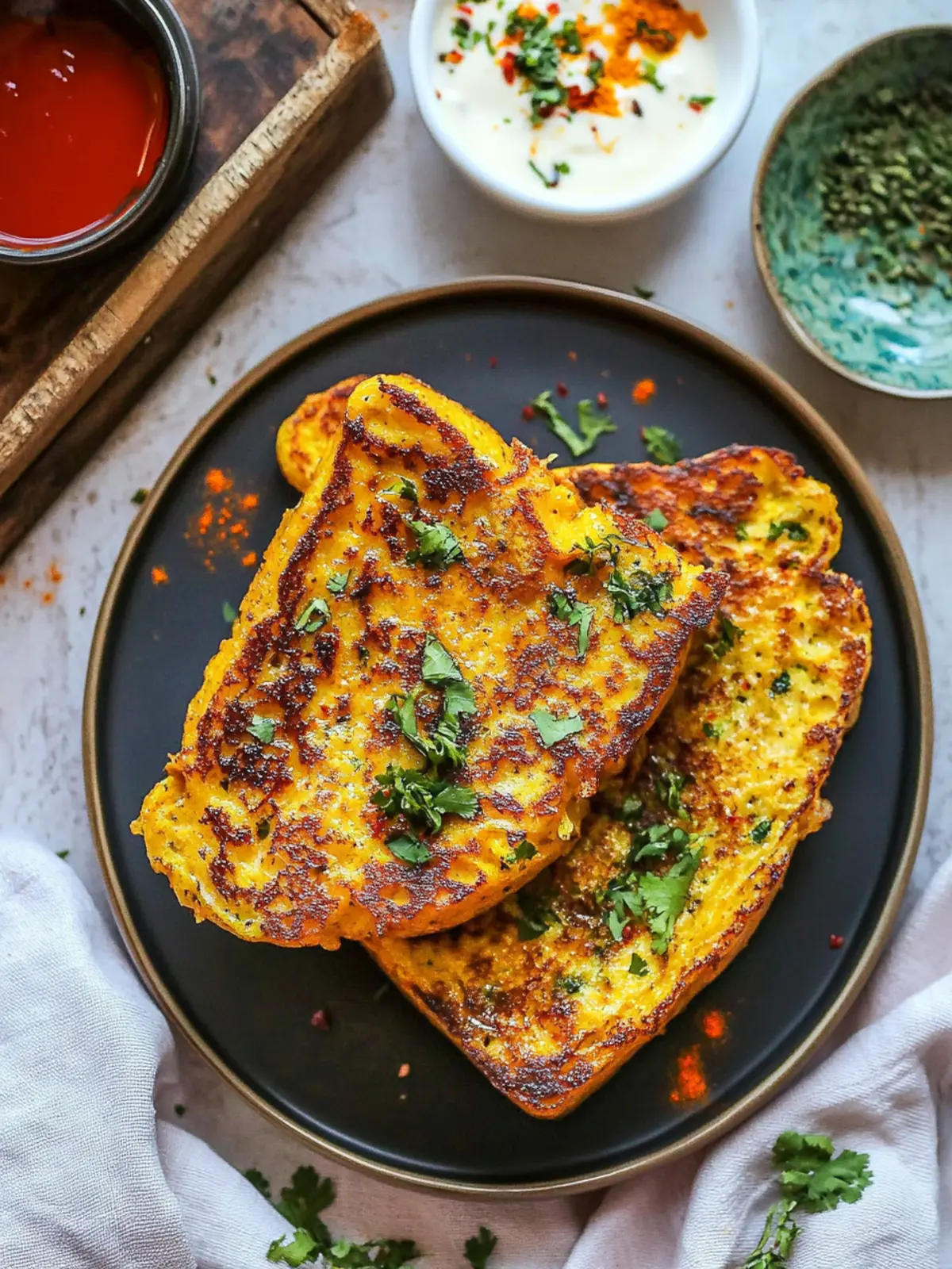 Savory Masala French Toast with Turmeric & Chili Bliss 4 Masala French Toast with Turmeric & Chili
