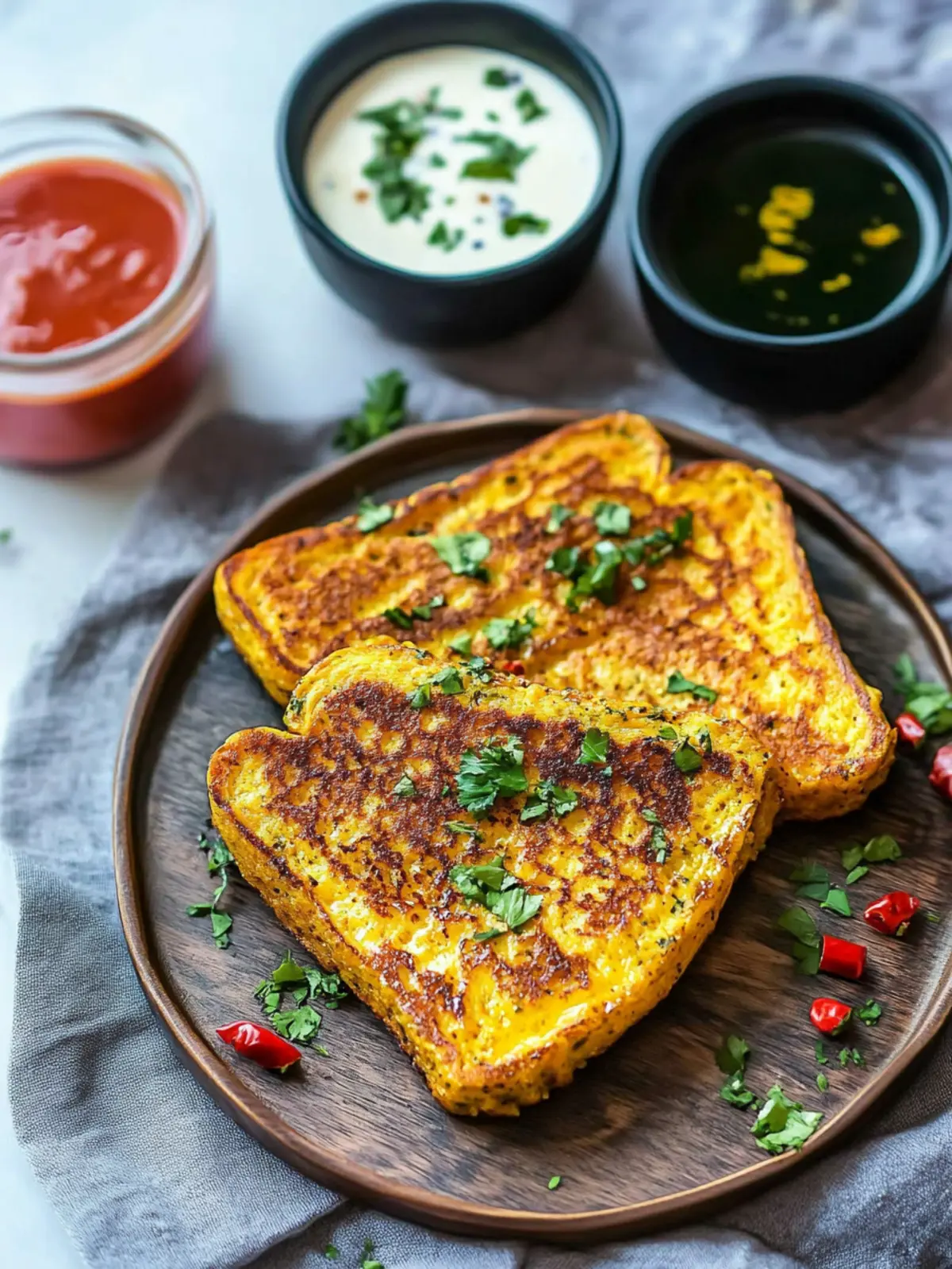 Savory Masala French Toast with Turmeric & Chili Bliss 3 Masala French Toast with Turmeric & Chili